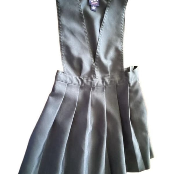 Girls French Toast School Uniform V-Neck Pleated Jumper Size 6 Blue
