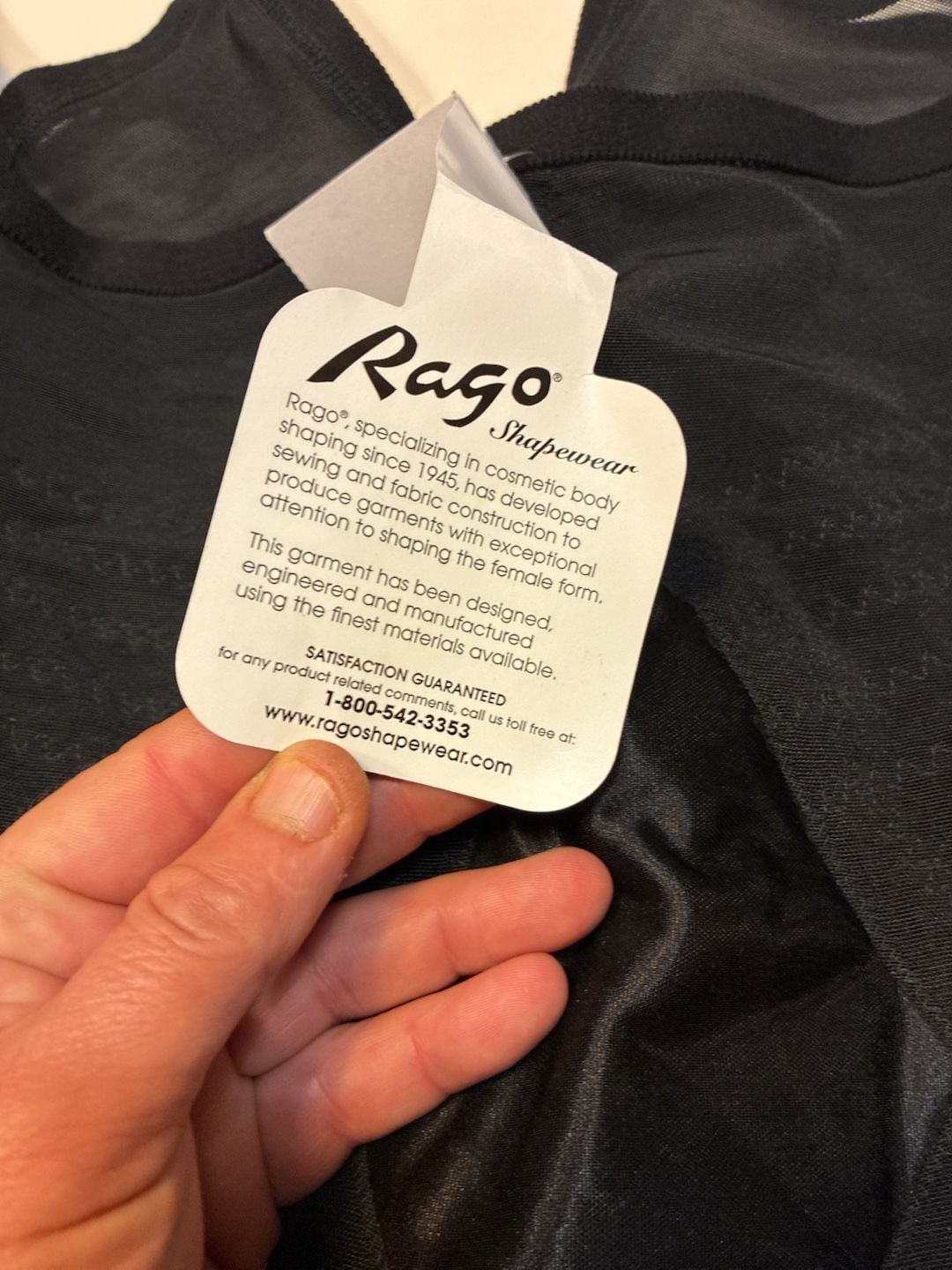 Rago Body Briefer Style 9070 Size 2XL Black Shapette Shapewear 6