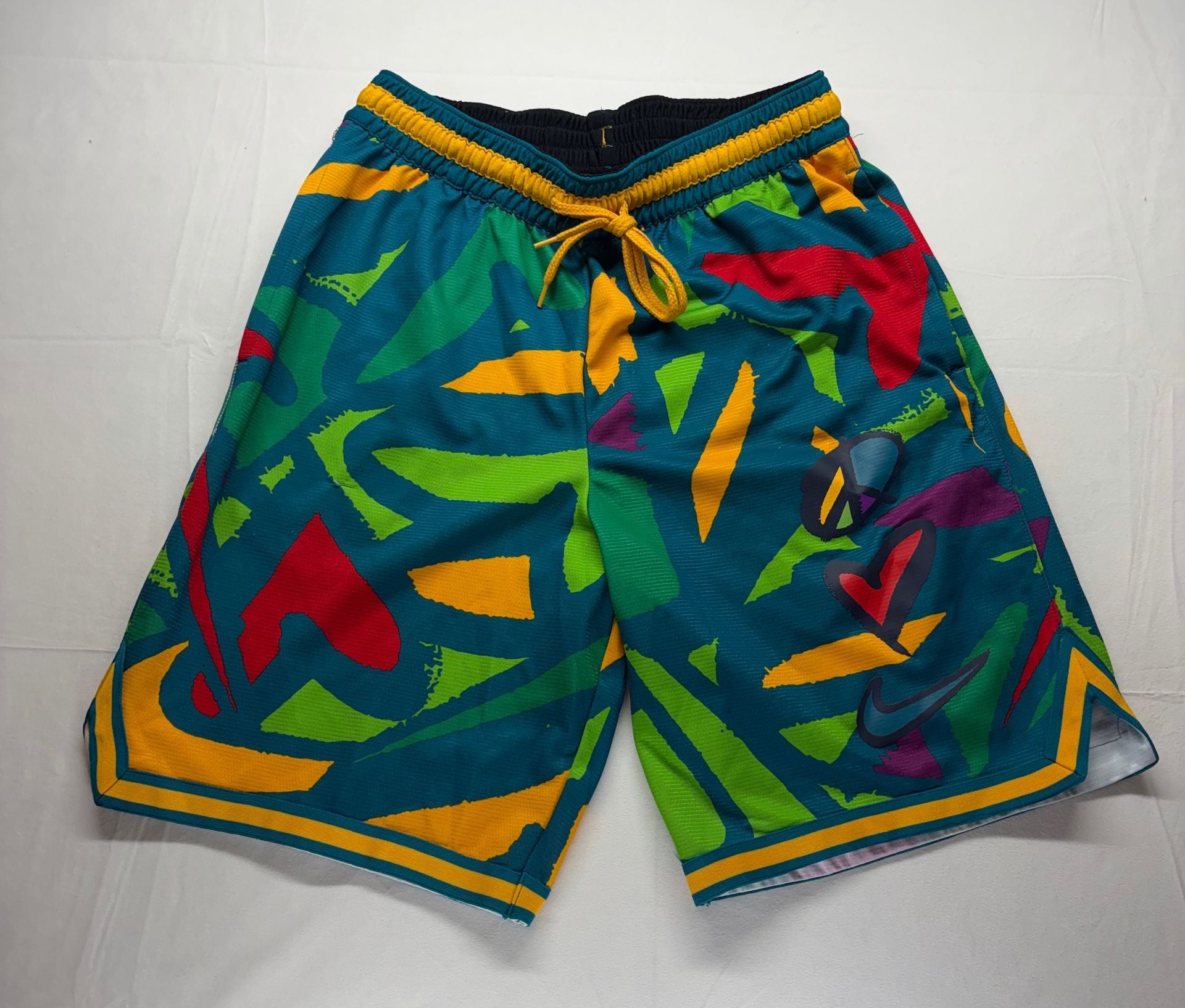 Nike Dry DNA Men's Basketball Shorts Spruce Blue/University Gold Love 9” Medium 2