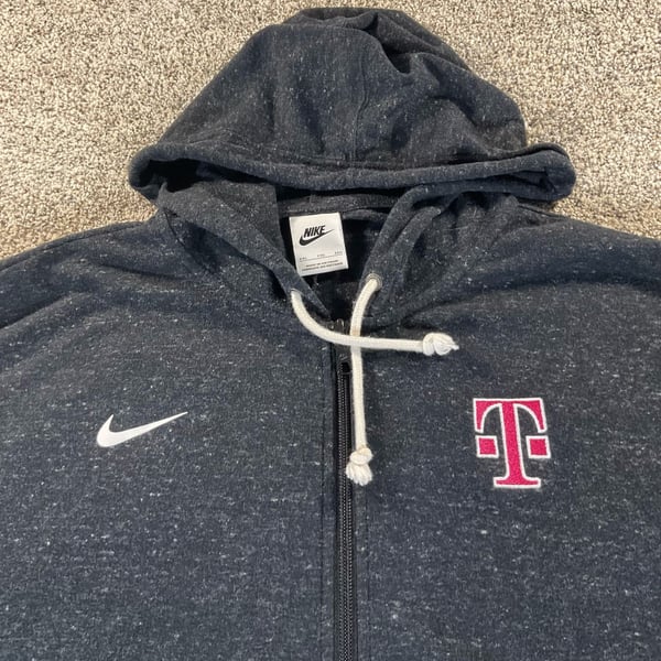 Nike Full-Zip Hoodie Size XXL Black Heather T-Mobile Embroidered Logo