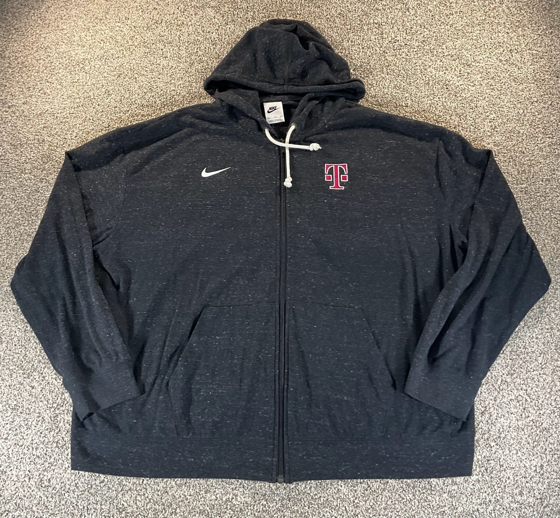 Nike Full-Zip Hoodie Size XXL Black Heather T-Mobile Embroidered Logo 3