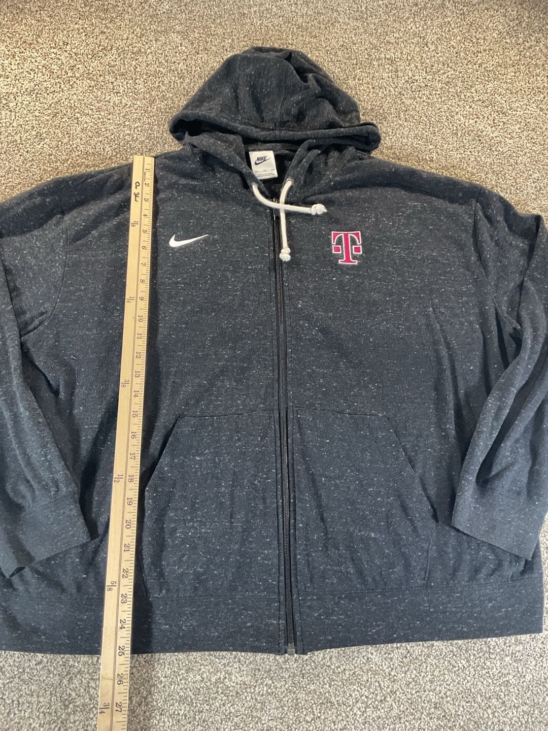 Nike Full-Zip Hoodie Size XXL Black Heather T-Mobile Embroidered Logo 5