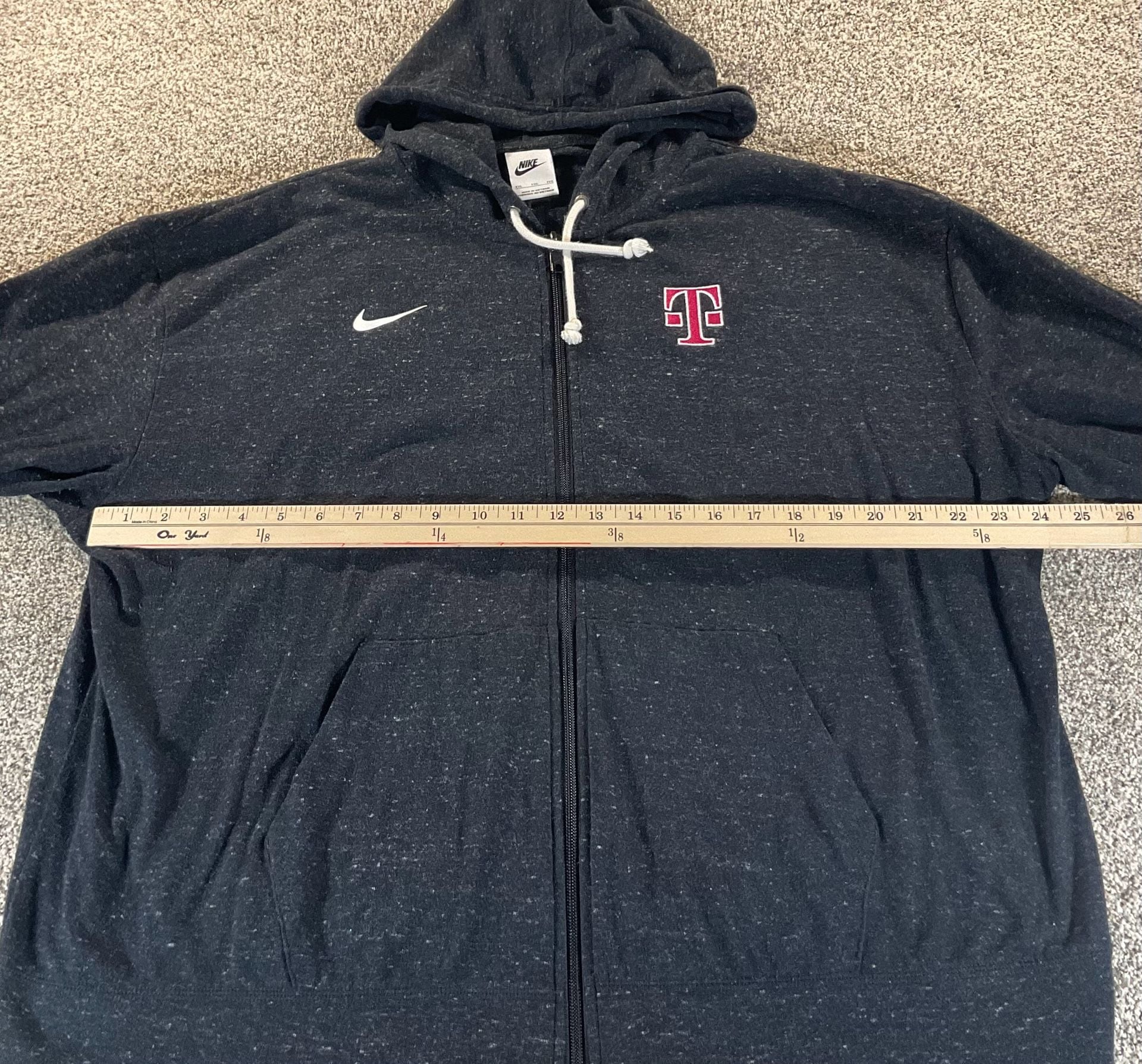 Nike Full-Zip Hoodie Size XXL Black Heather T-Mobile Embroidered Logo 6