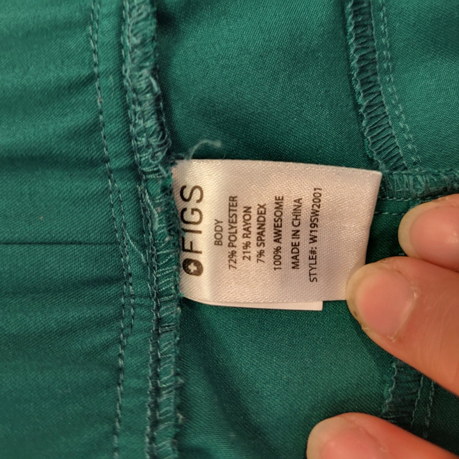 FIGS Technical Collection Scrub Pants Size L Green Cargo Drawstring W19SW2001 4