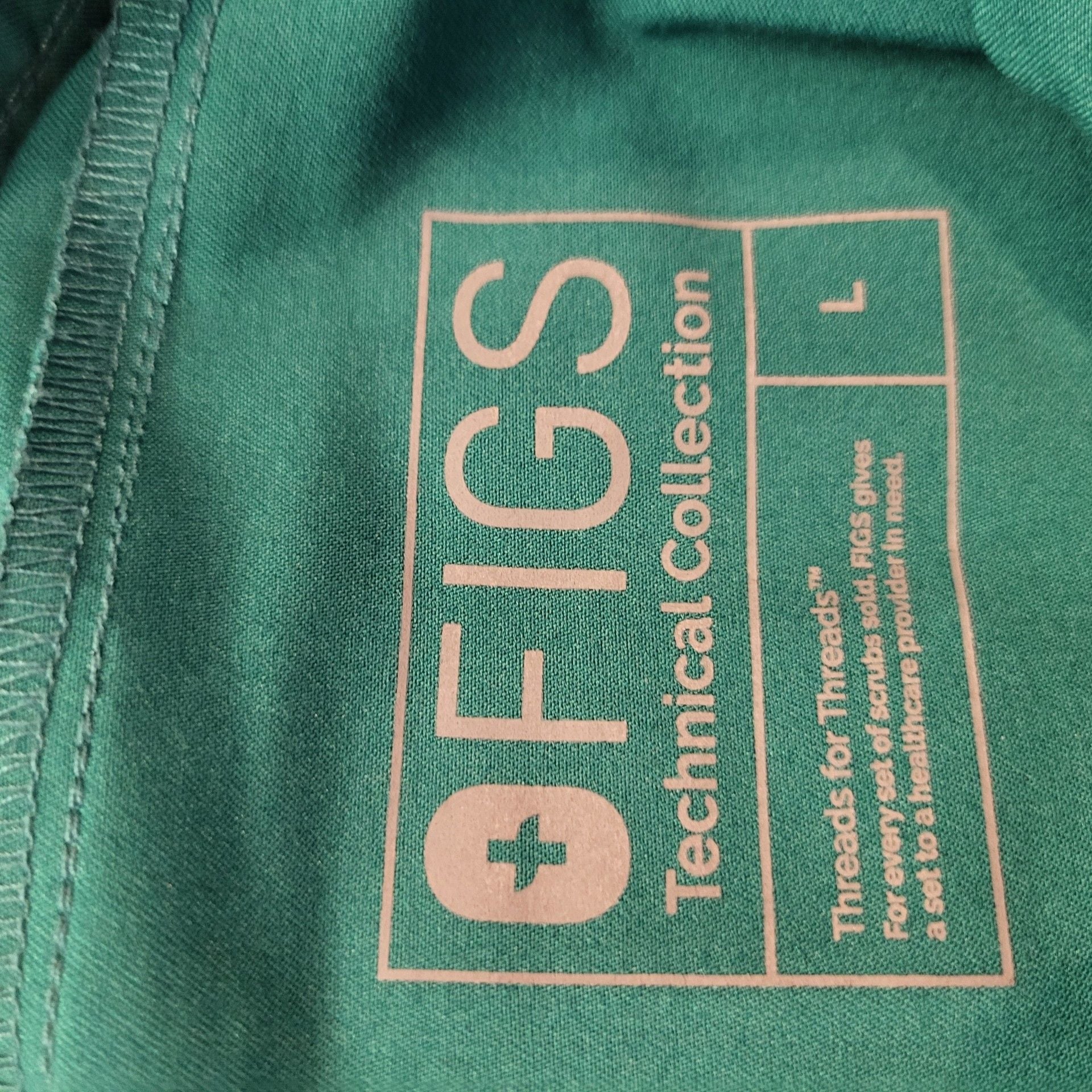 FIGS Technical Collection Scrub Pants Size L Green Cargo Drawstring W19SW2001 5