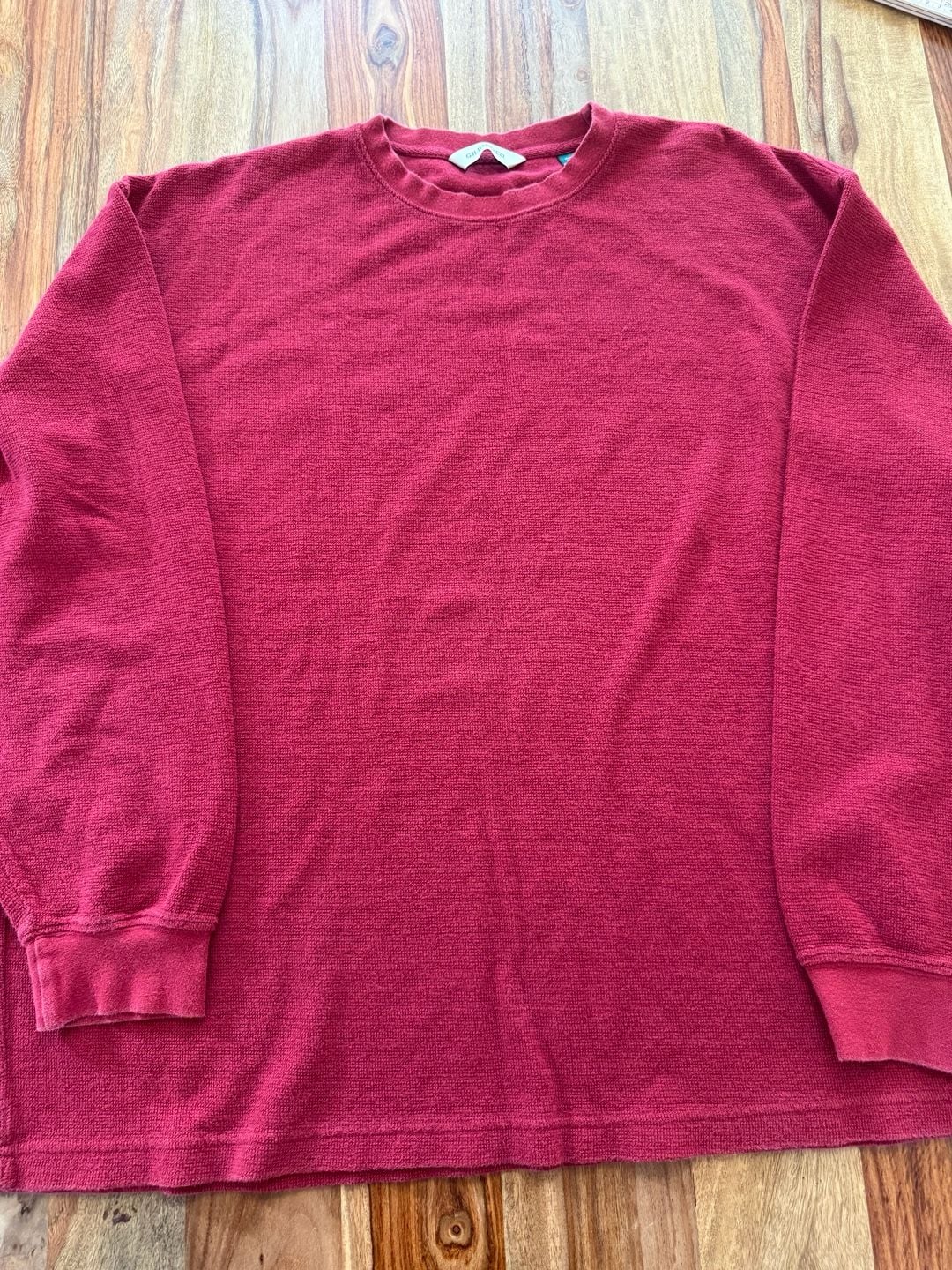 Vintage G.H. Bass & Co. Thermal Shirt Size XL Red Waffle Knit 2
