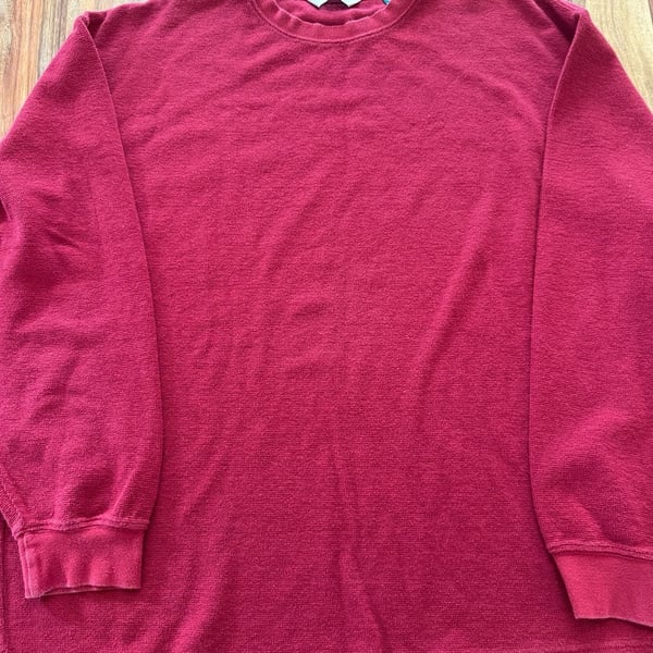 Vintage G.H. Bass & Co. Thermal Shirt Size XL Red Waffle Knit