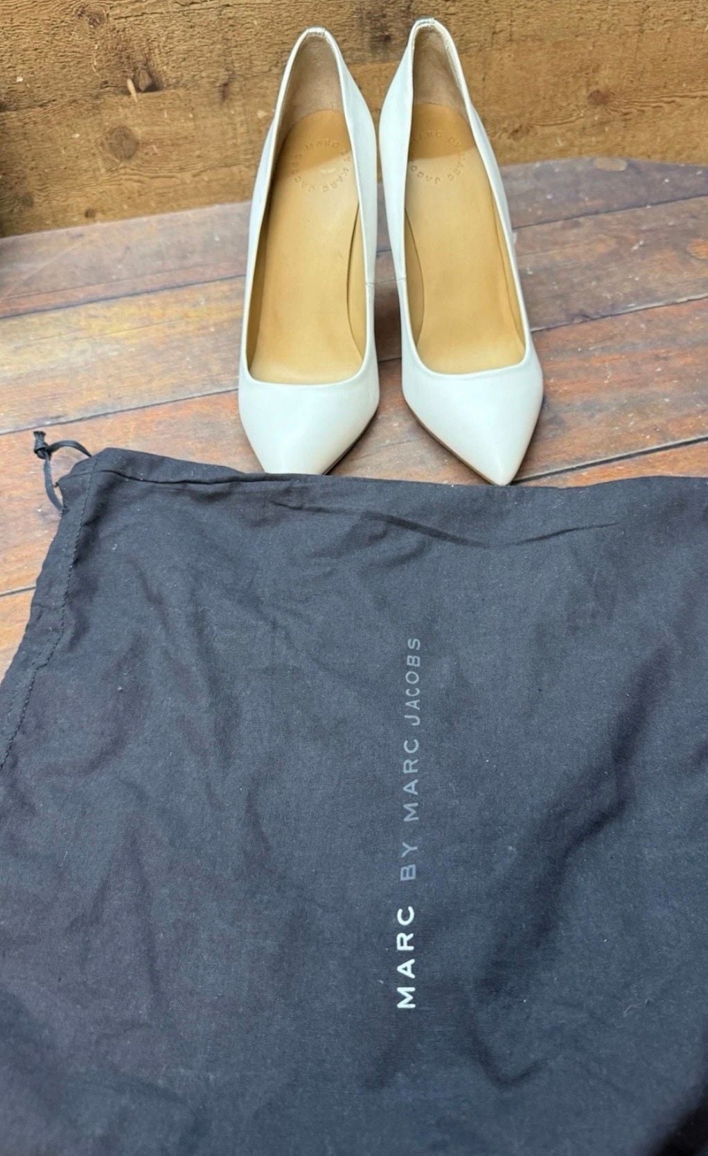 Marc By Marc Jacobs Pumps Size 39 White Leather Studded Heel 2