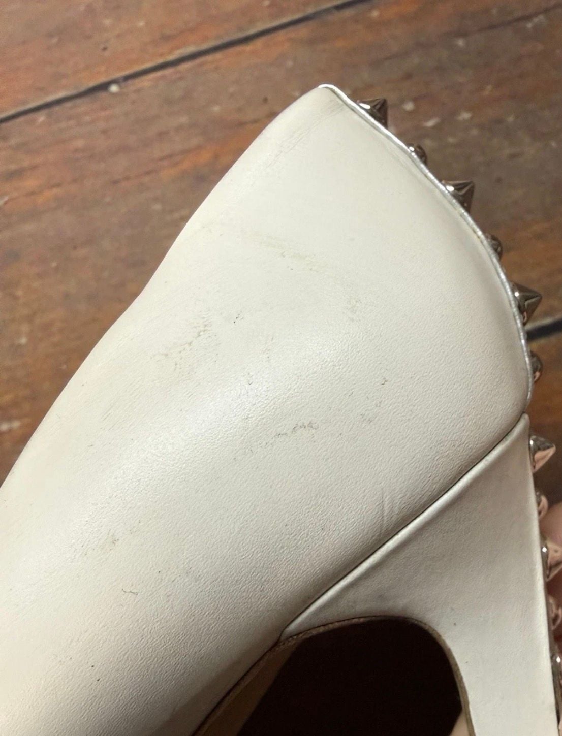 Marc By Marc Jacobs Pumps Size 39 White Leather Studded Heel 8