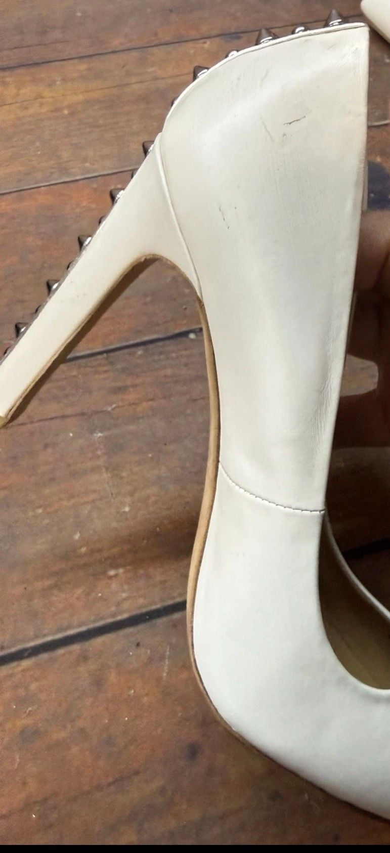 Marc By Marc Jacobs Pumps Size 39 White Leather Studded Heel 11