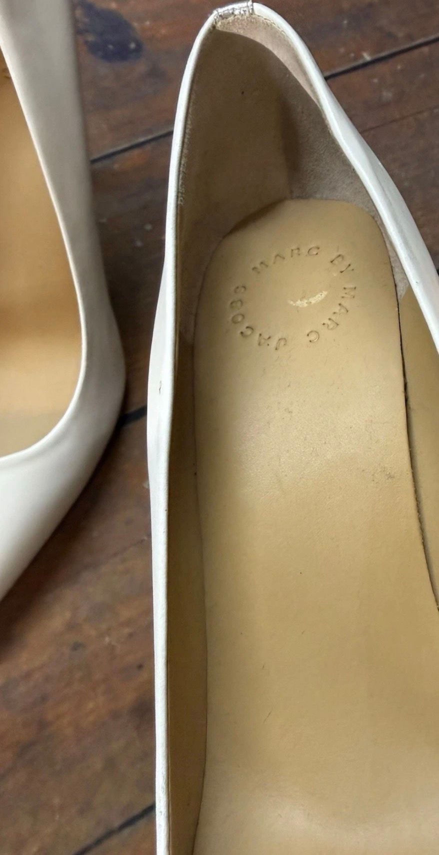 Marc By Marc Jacobs Pumps Size 39 White Leather Studded Heel 16