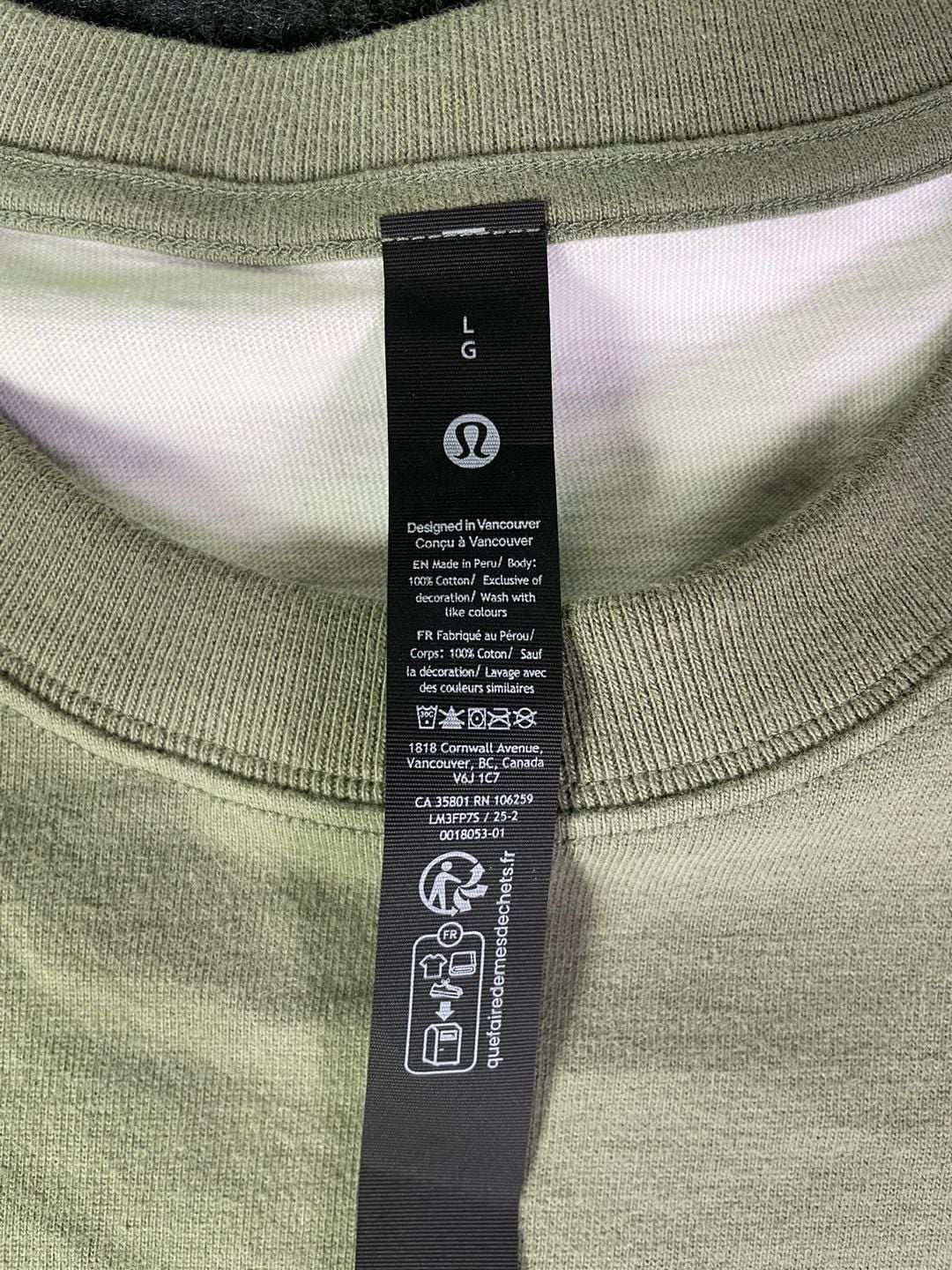 Lululemon Heavyweight Cotton Jersey T-Shirt Stripe Size L Green 3