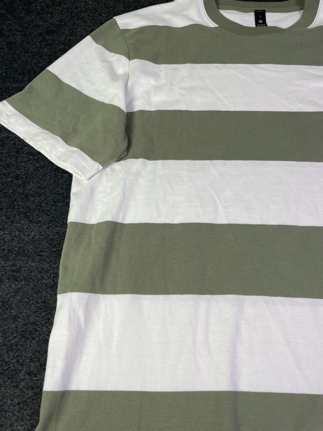 Lululemon Heavyweight Cotton Jersey T-Shirt Stripe Size L Green 6