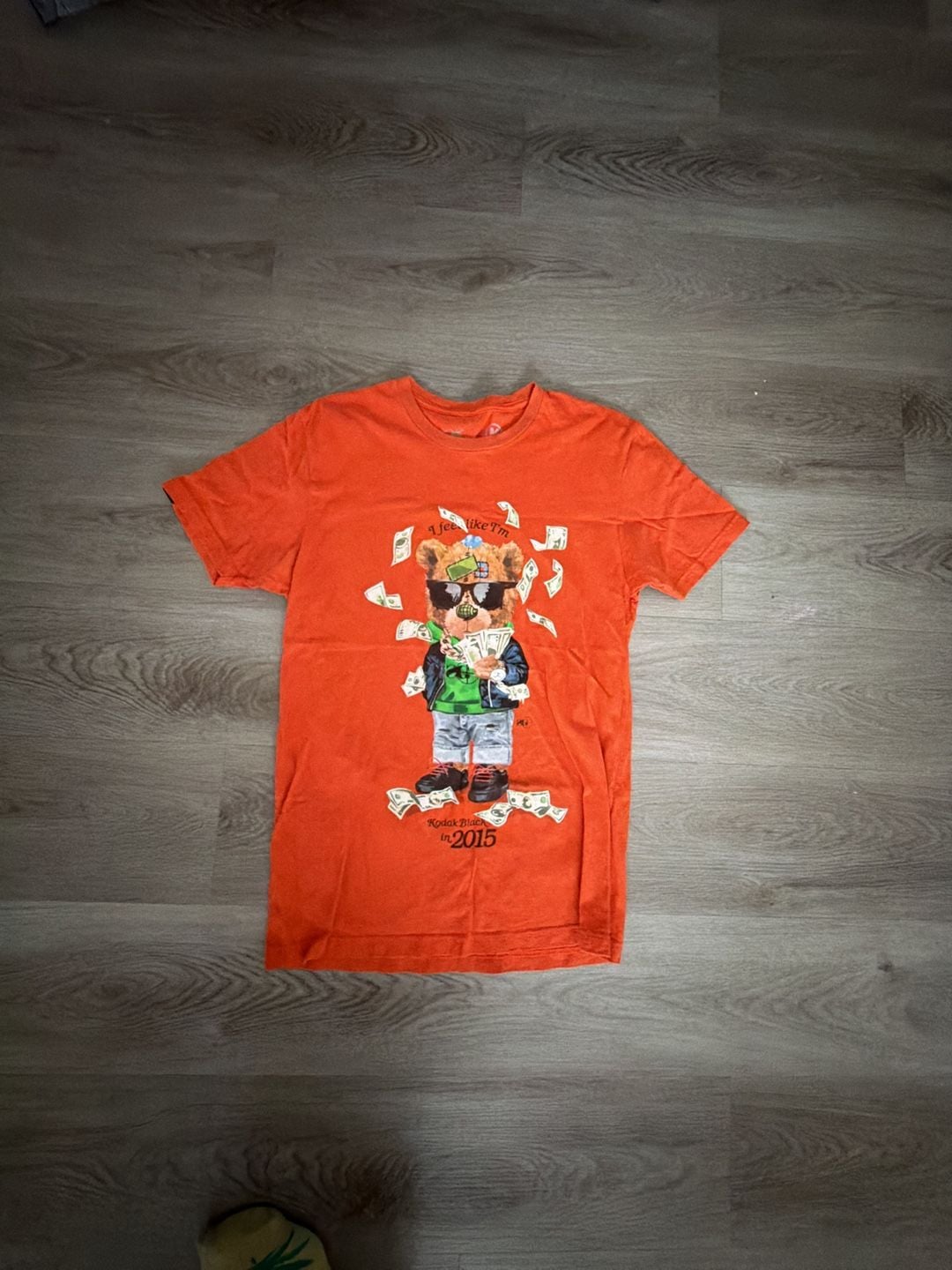 BKYS I Feel Like Im Kodak Black in 2015 Bear Graphic T-Shirt Size M Orange 2