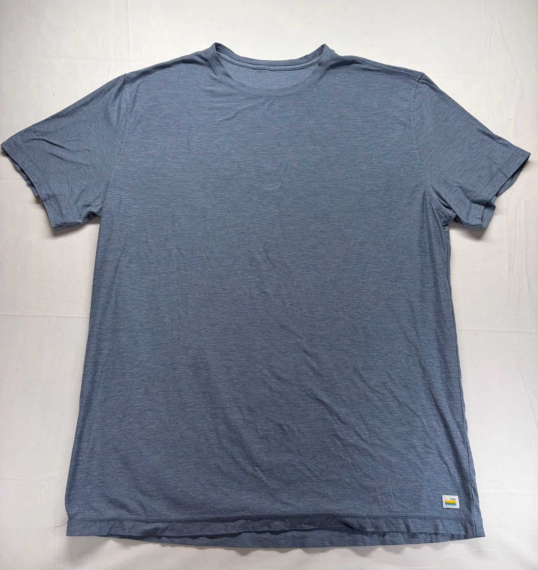 Vuori Strato Tech T-Shirt Size XL Blue Heather Performance Crewneck 2