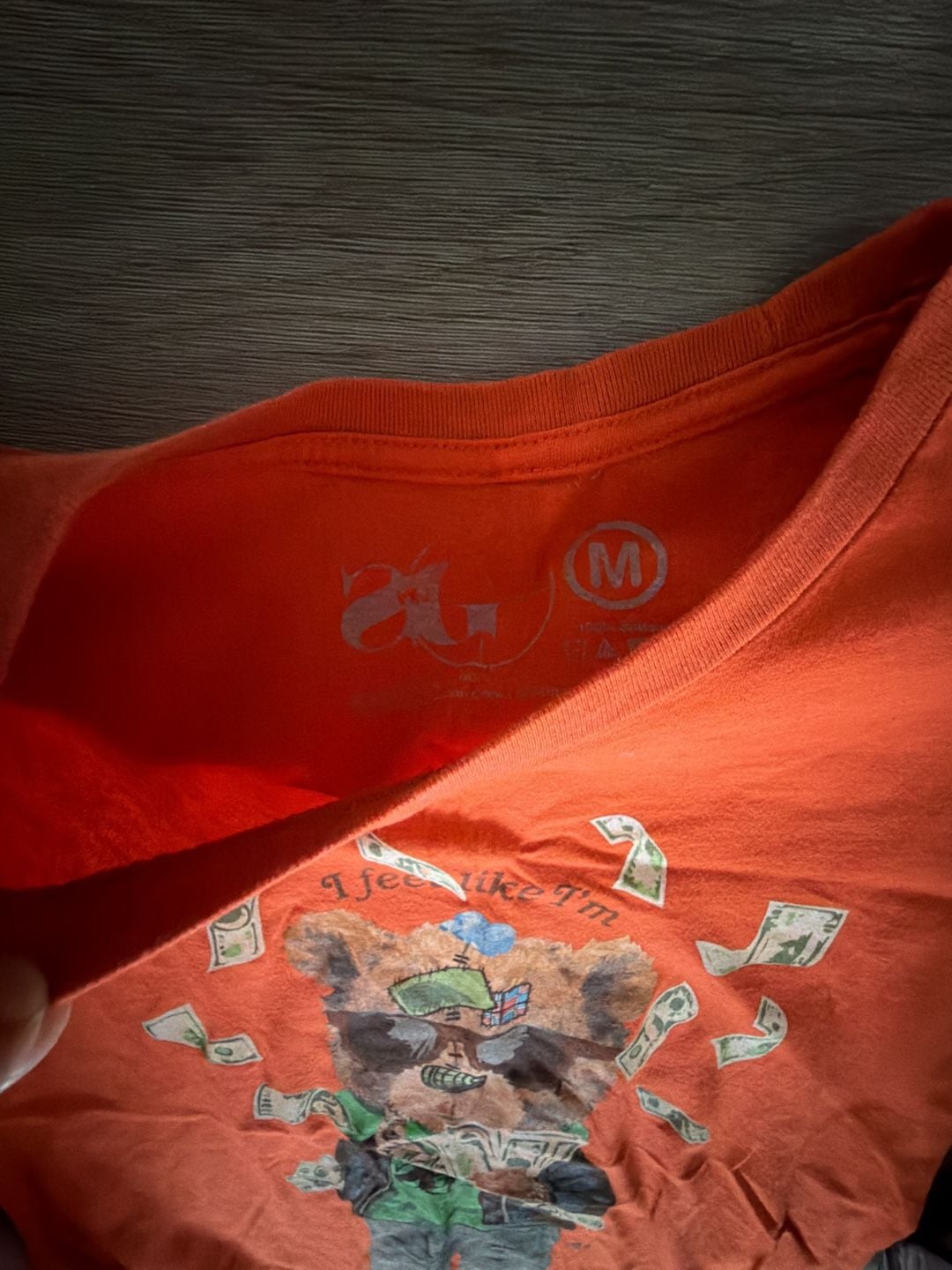 BKYS I Feel Like Im Kodak Black in 2015 Bear Graphic T-Shirt Size M Orange 3
