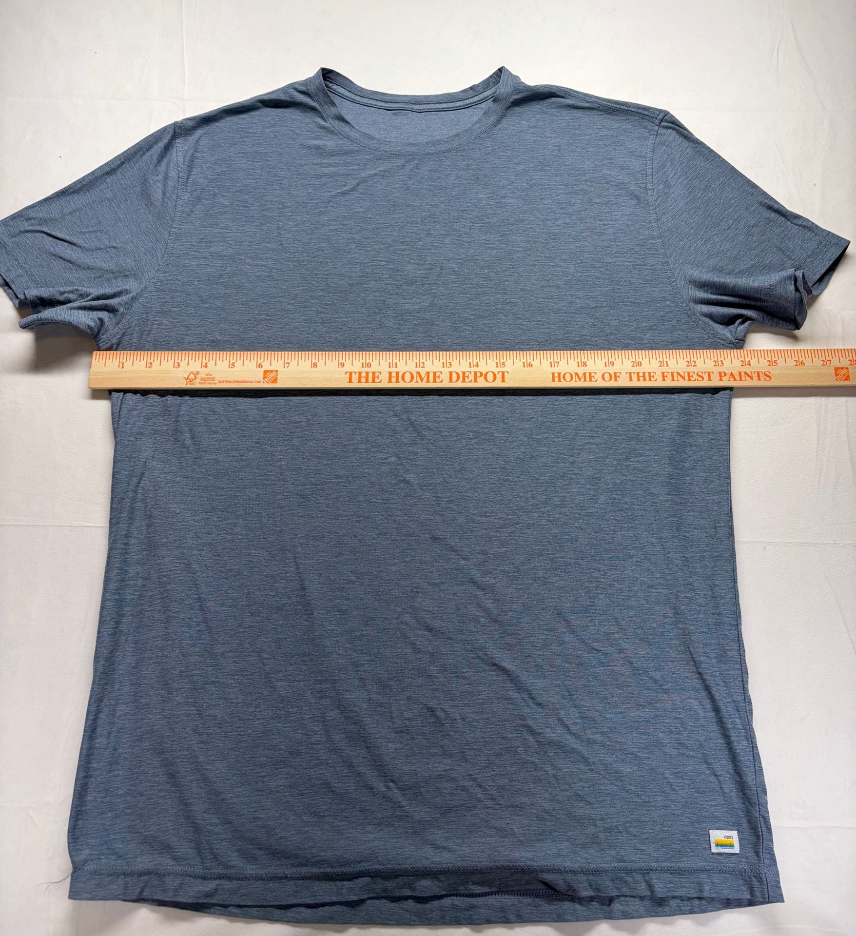 Vuori Strato Tech T-Shirt Size XL Blue Heather Performance Crewneck 5