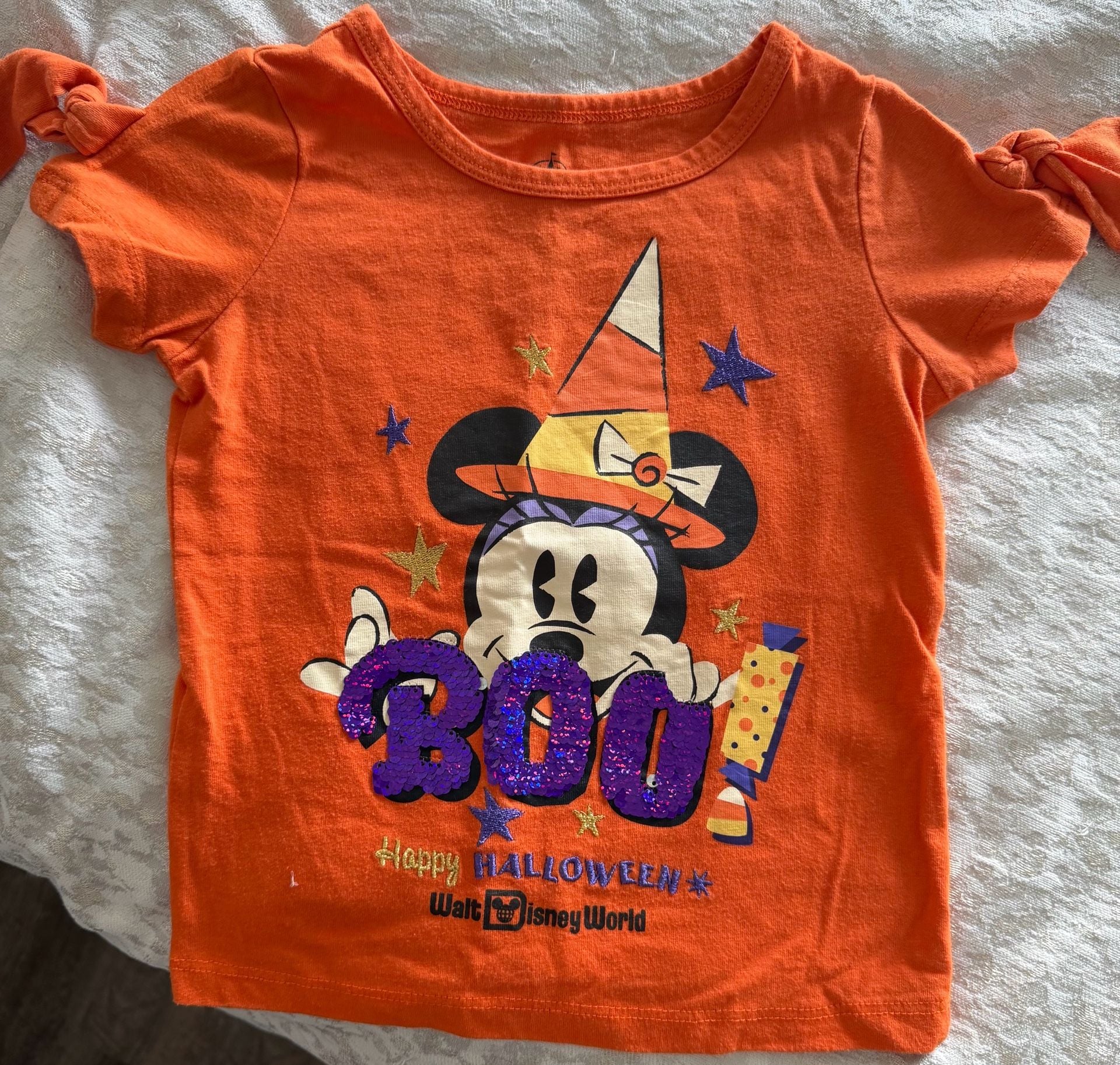 Disney Minnie Mouse Halloween Boo Size XXS Orange T-Shirt 1