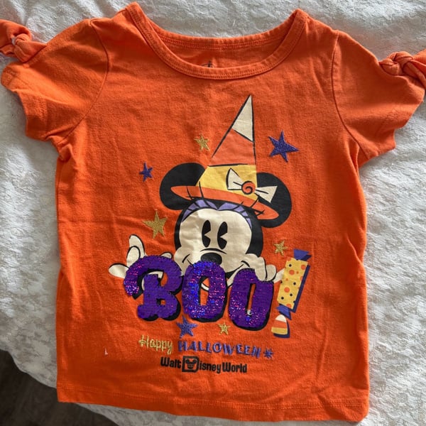 Disney Minnie Mouse Halloween Boo Size XXS Orange T-Shirt
