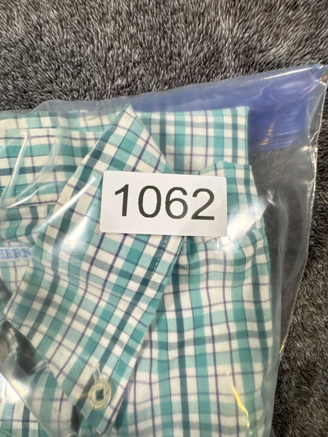 Southern Tide Plaid Long Sleeve Button Down Shirt bright Teal Green White 9