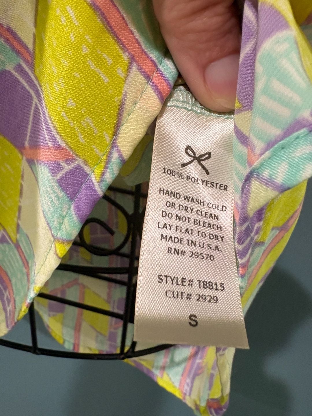 Everly Geometric Tank Top Size S Multicolor Poly Cutout Back 4