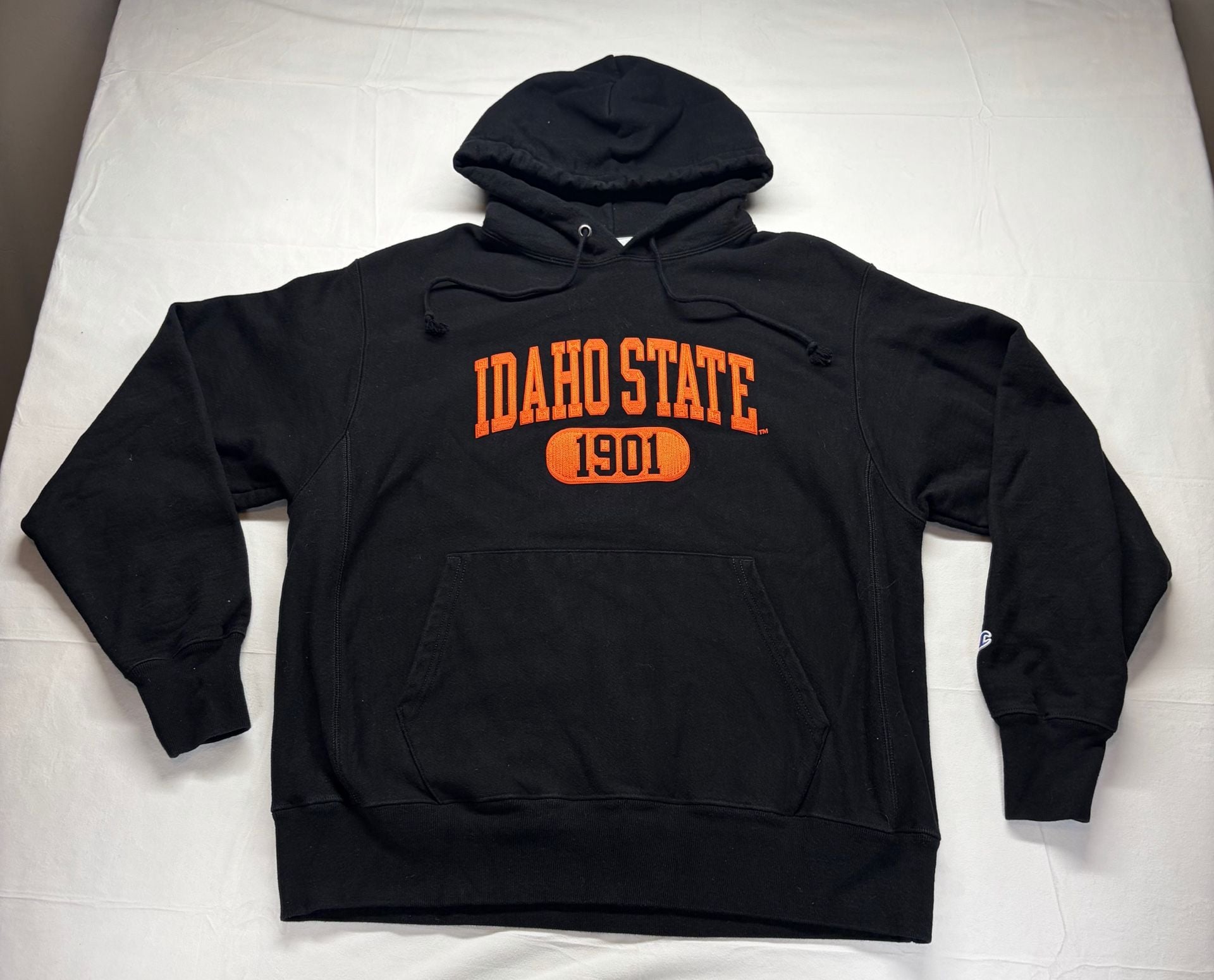 Champion Reverse Weave Idaho State Hoodie Size Large Black Pullover 2