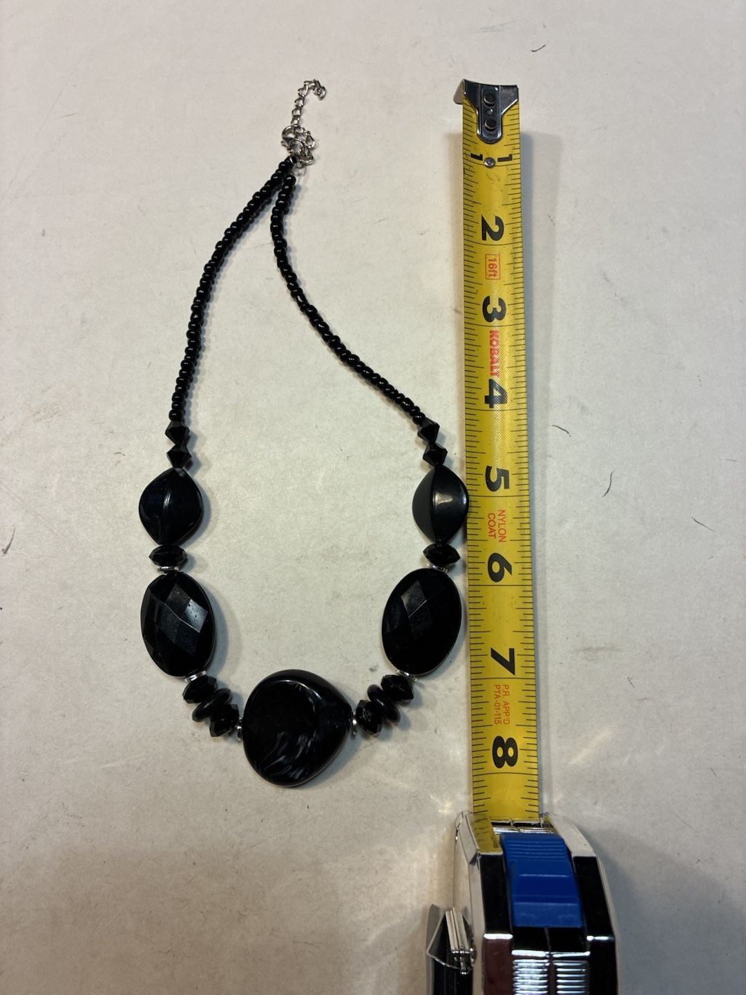 Unbranded Black Faceted Bead Statement Necklace Marbled Centerpiece 7