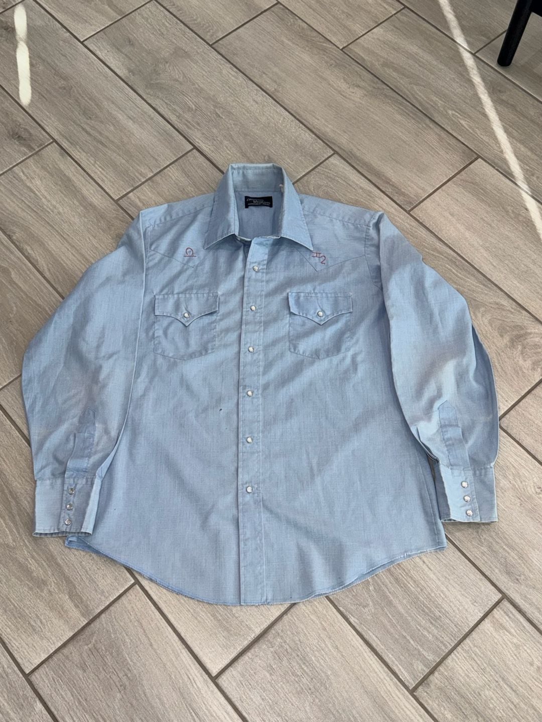 Champion Westerns Pearl Snap Shirt Blue Long Sleeve Item 0501 2