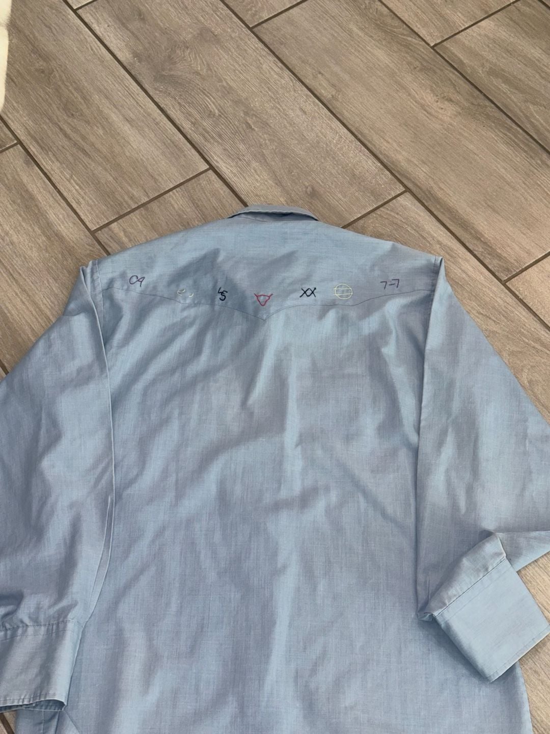 Champion Westerns Pearl Snap Shirt Blue Long Sleeve Item 0501 4