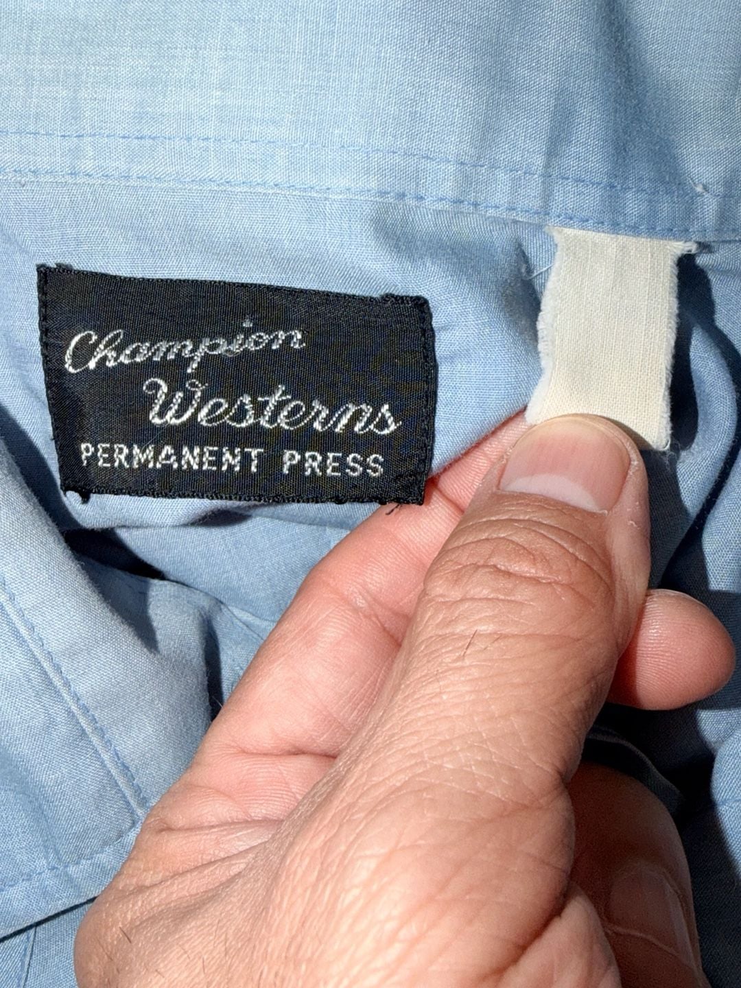 Champion Westerns Pearl Snap Shirt Blue Long Sleeve Item 0501 6