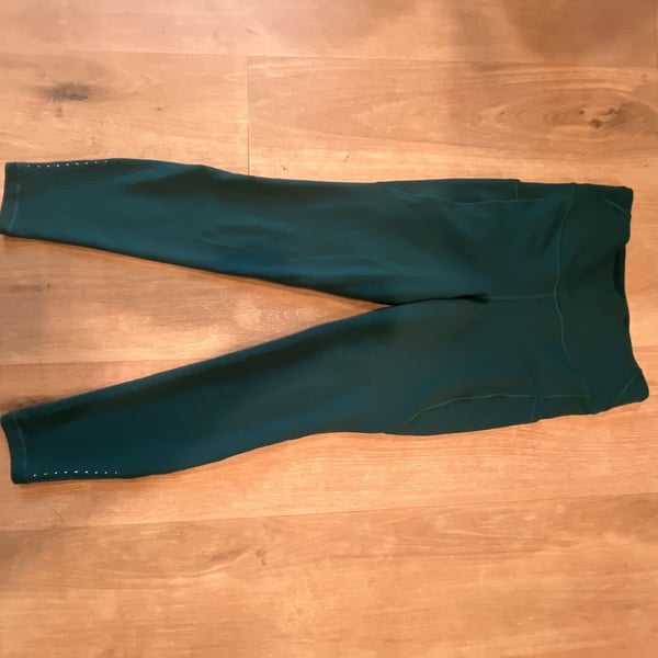 Lululemon Fast and Free Leggings Teal Green Pocket Yoga Pants
