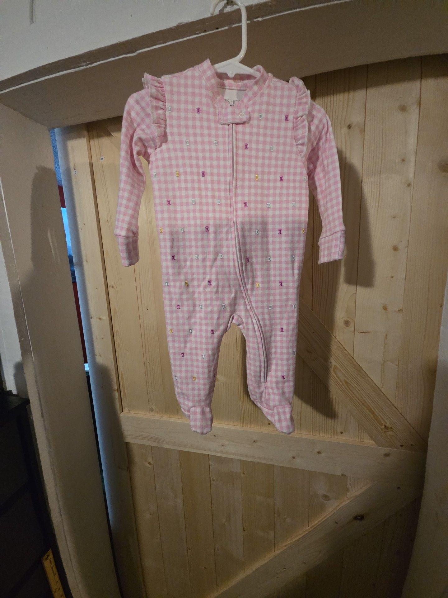 Paris Hilton Pink Gingham Footie Sleep 2