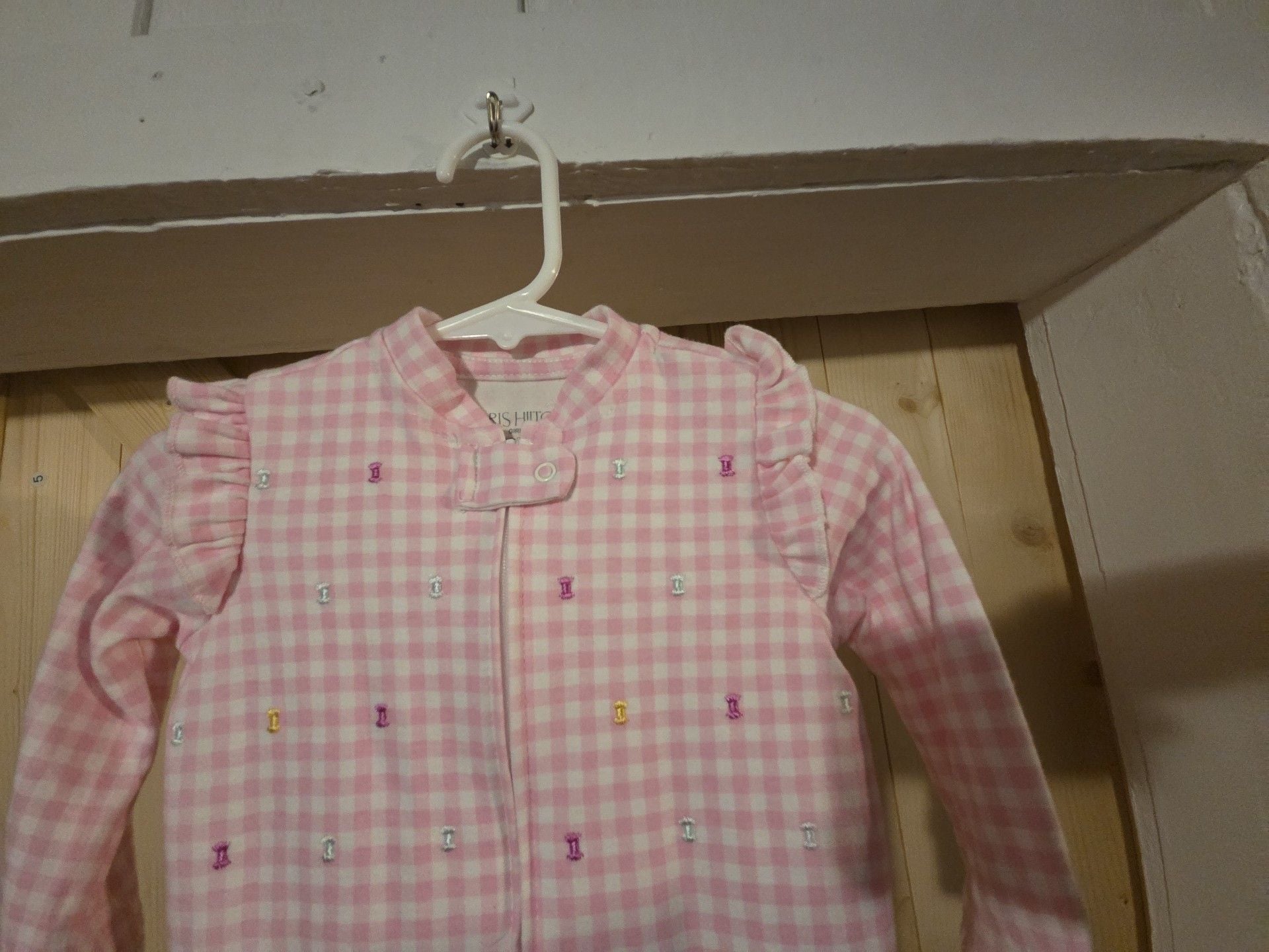 Paris Hilton Pink Gingham Footie Sleep 4