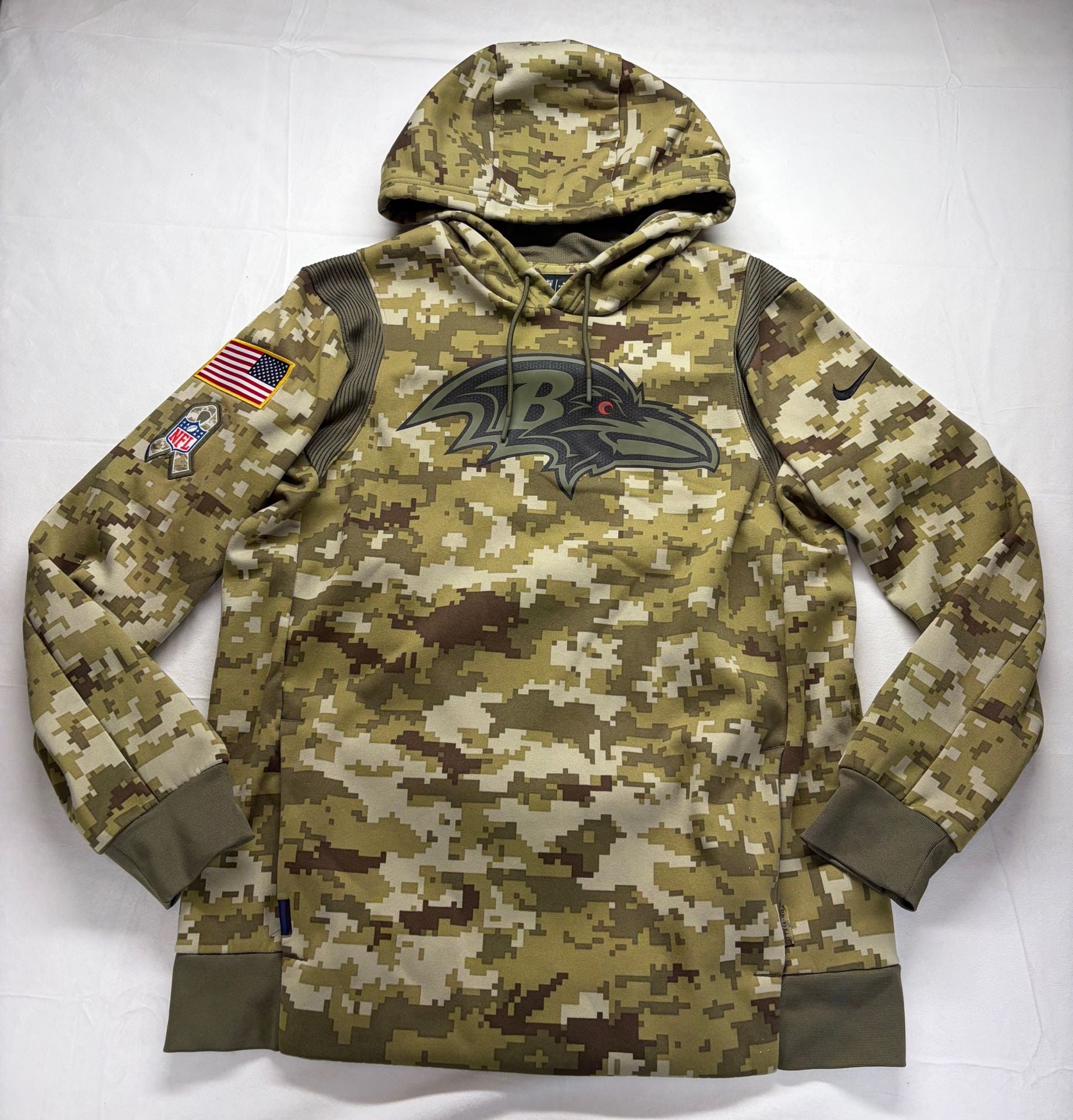 Nike Baltimore Ravens Salute To Service Hoodie Digital Camo NFL On-Field Medium 2