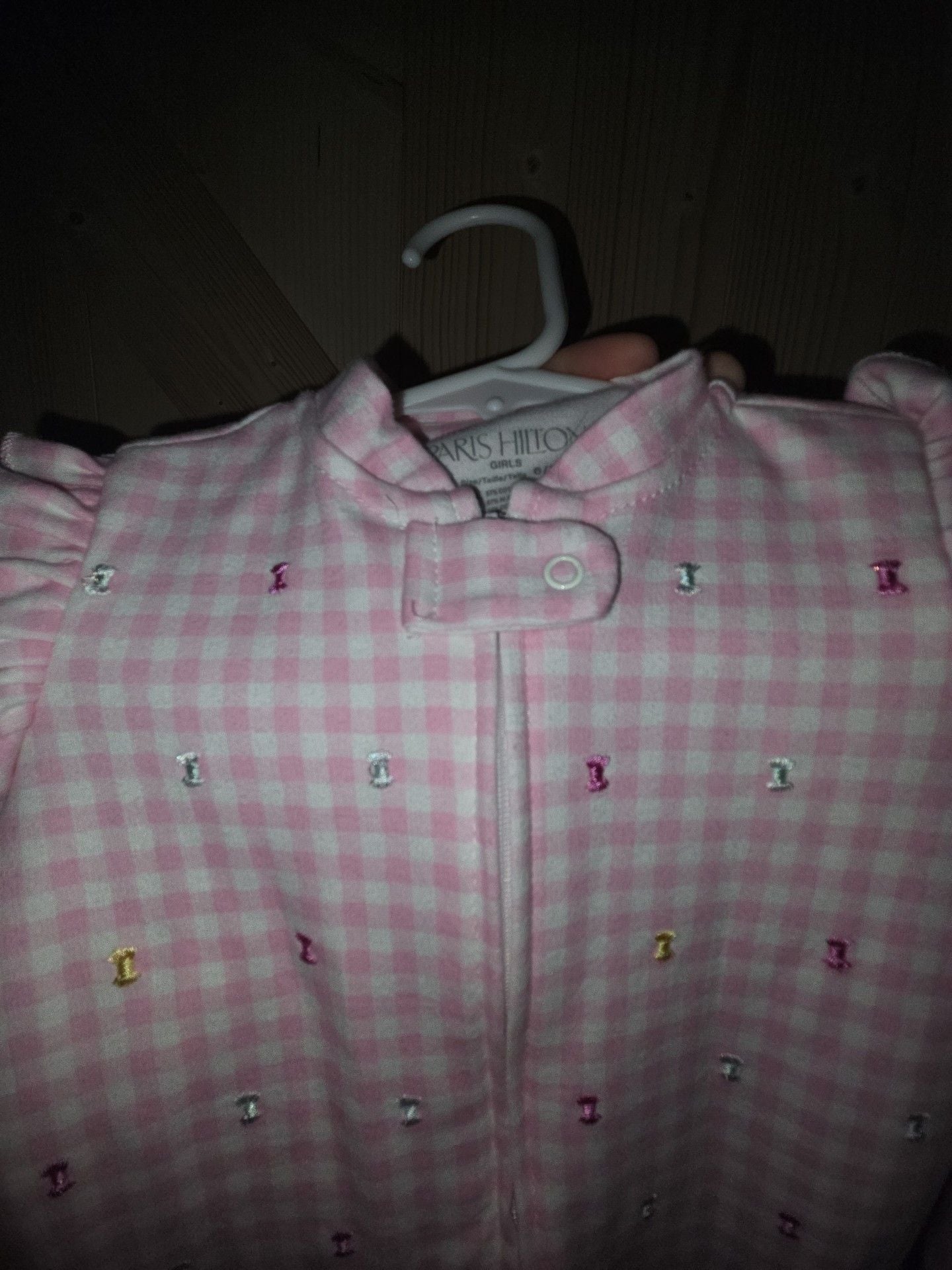 Paris Hilton Pink Gingham Footie Sleep 9