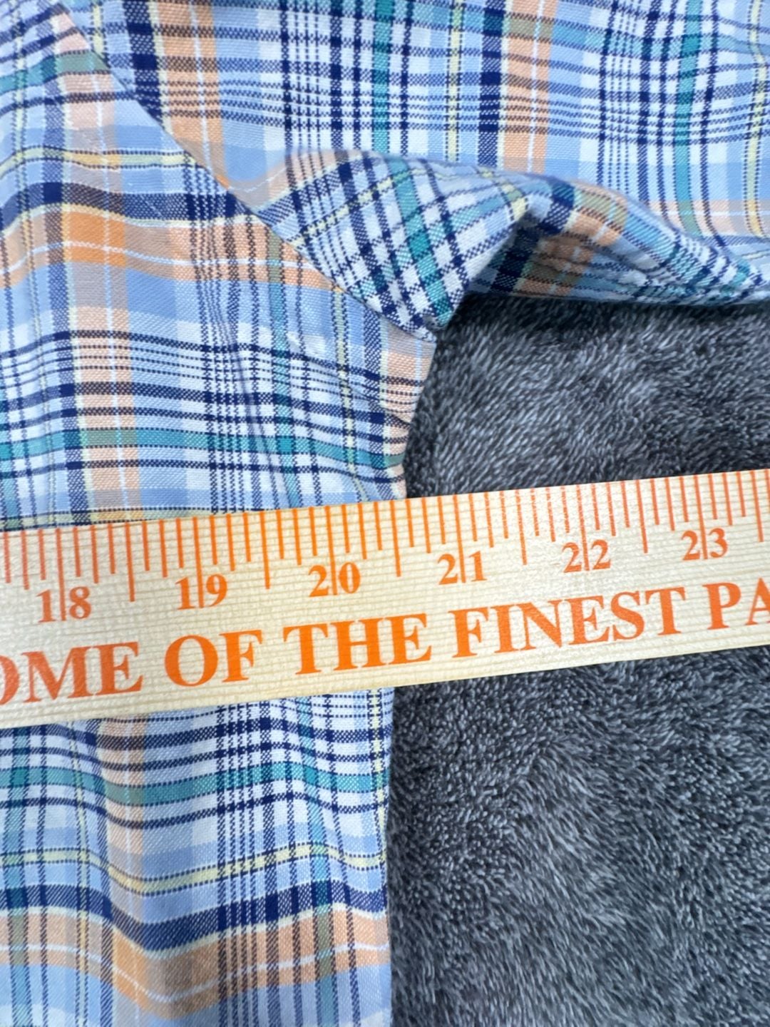 Ralph Lauren Plaid Button Down Shirt Size M Blue Orange Long Sleeve Fall Colors 6
