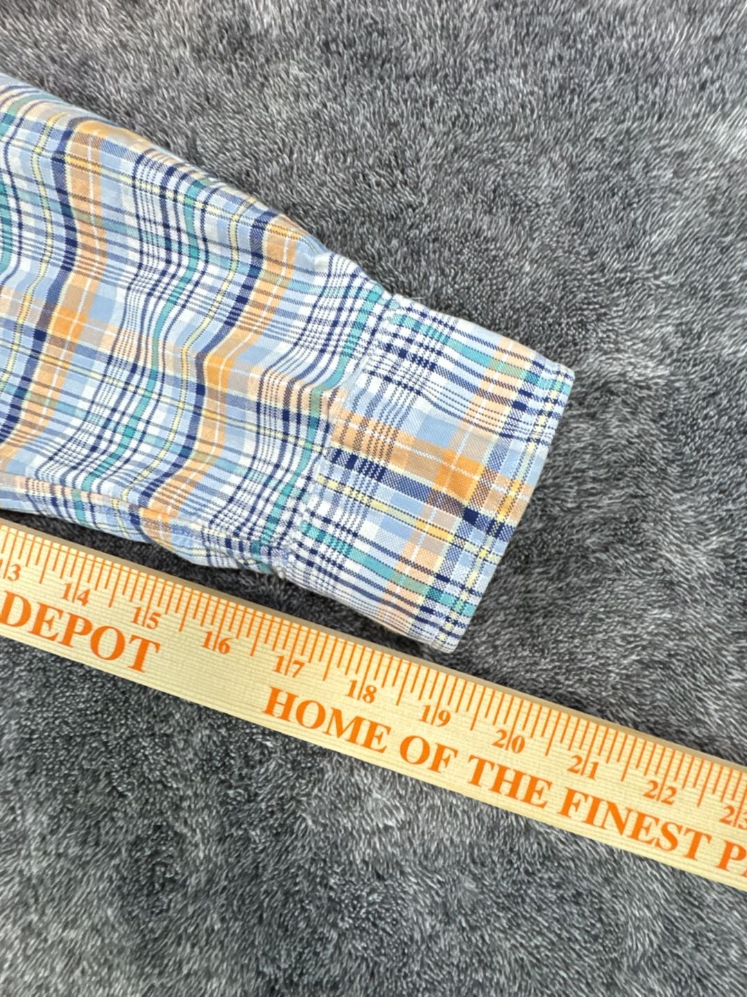 Ralph Lauren Plaid Button Down Shirt Size M Blue Orange Long Sleeve Fall Colors 7
