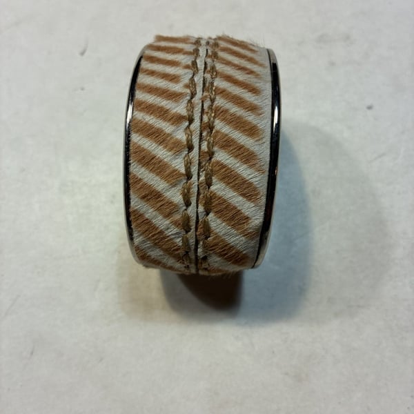 Tod's Calf Hair Cuff Bracelet Animal Print