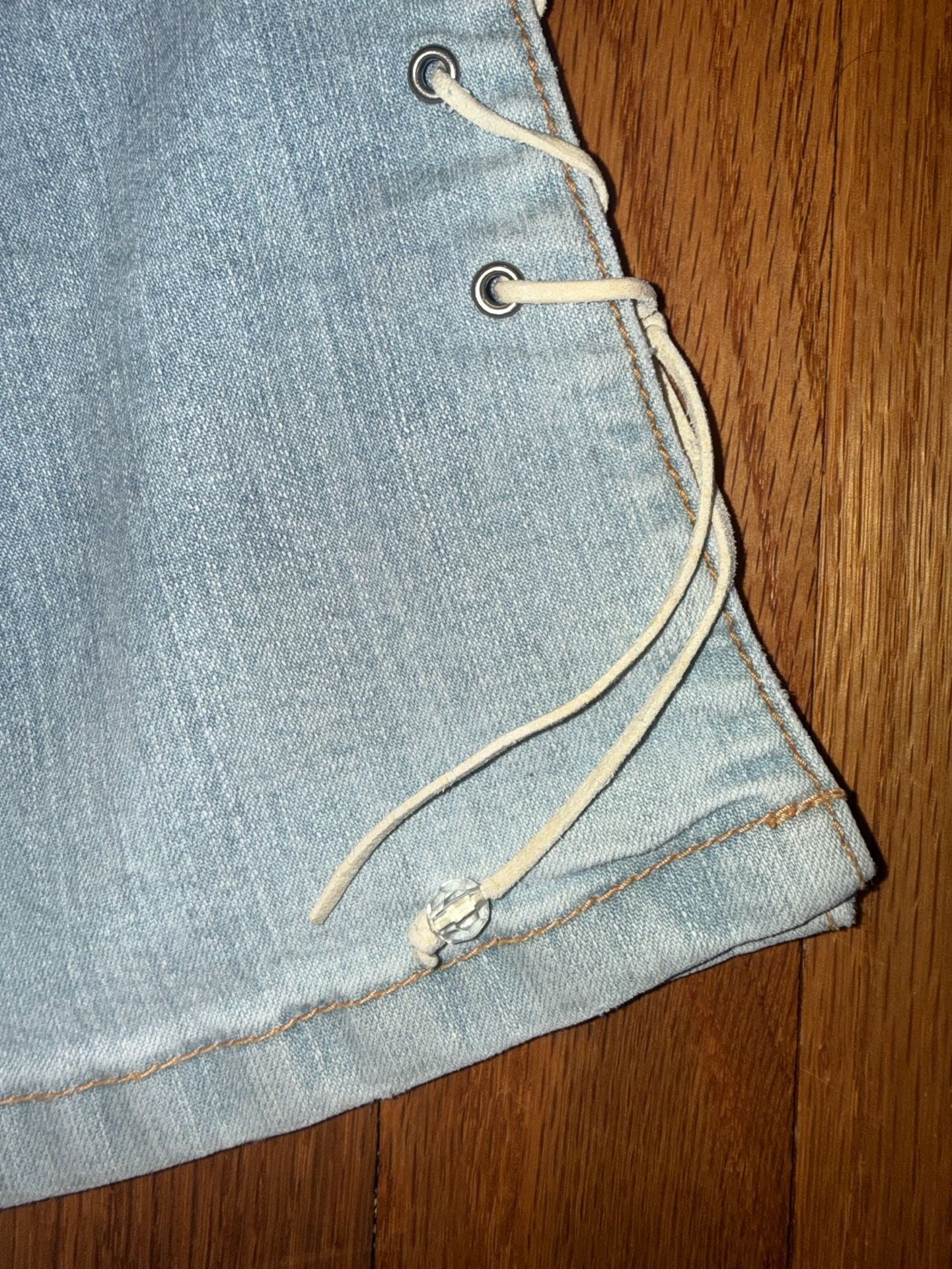 Mudd Jeans Lace Up Side Flare Vintage Y2K Denim Low Rise 9 Blue Womens 90s Rare 12