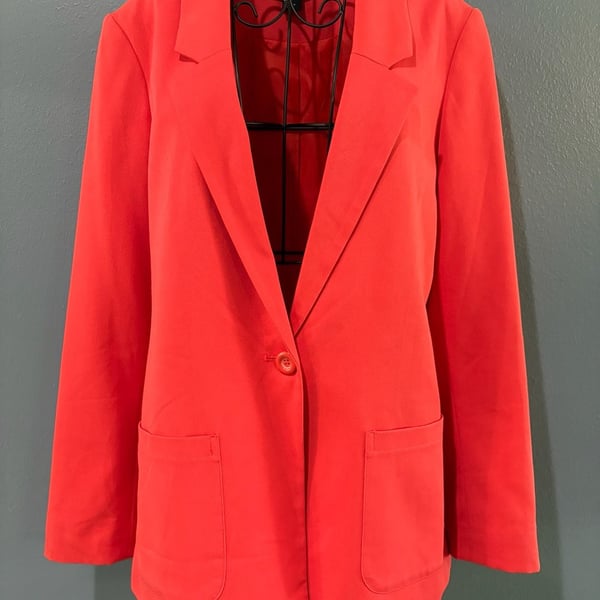 Forever 21 Blazer Size S Coral Red Single Button Jacket