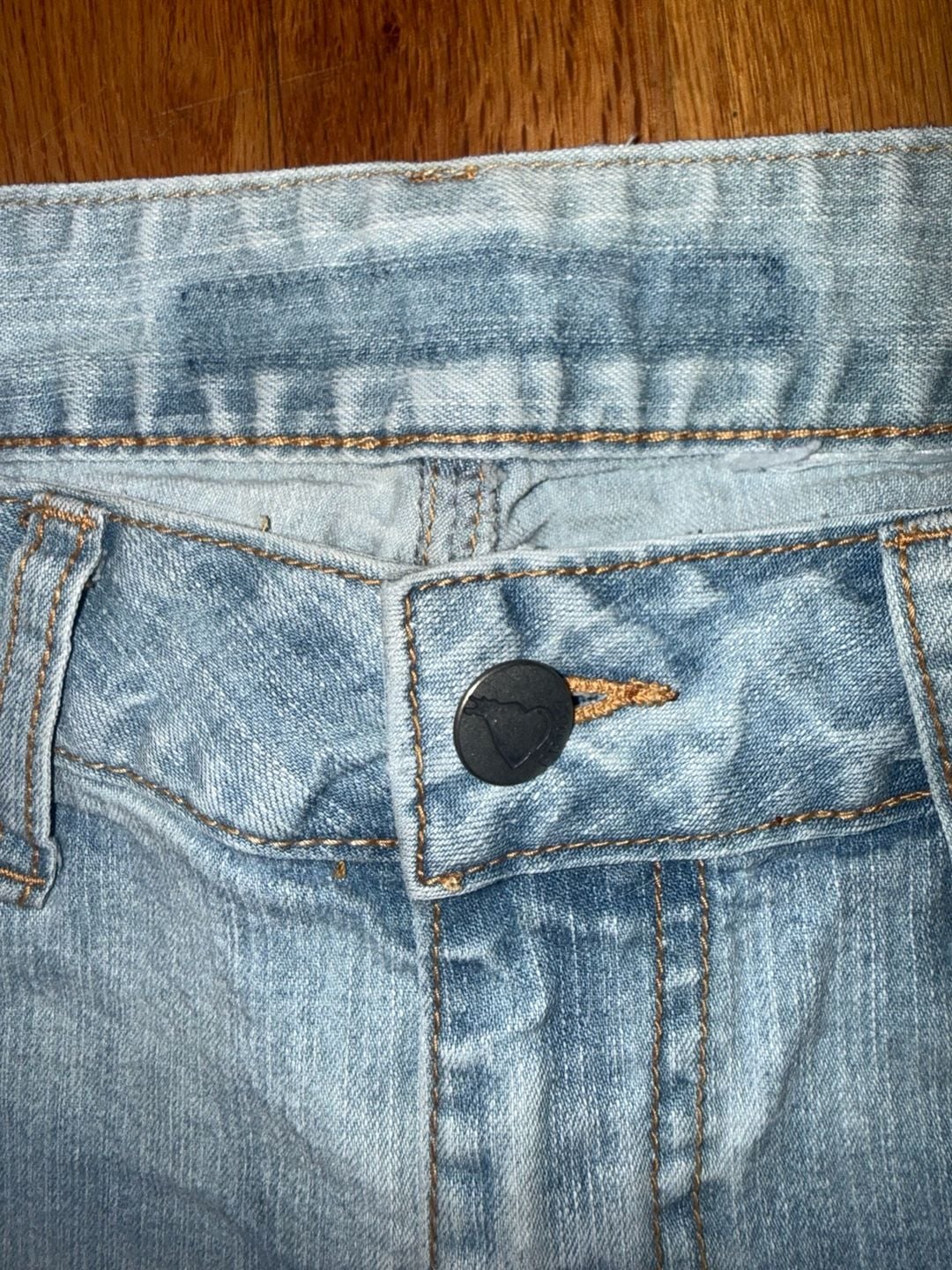 Mudd Jeans Lace Up Side Flare Vintage Y2K Denim Low Rise 9 Blue Womens 90s Rare 6