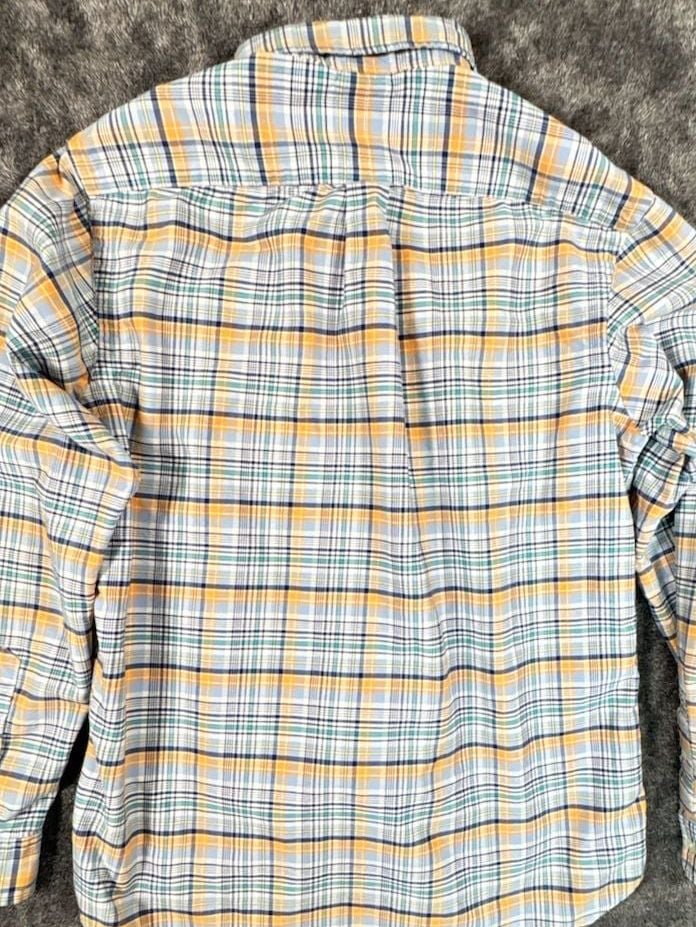 Ralph Lauren Plaid Button Down Shirt Size M Blue Orange Long Sleeve Fall Colors 4