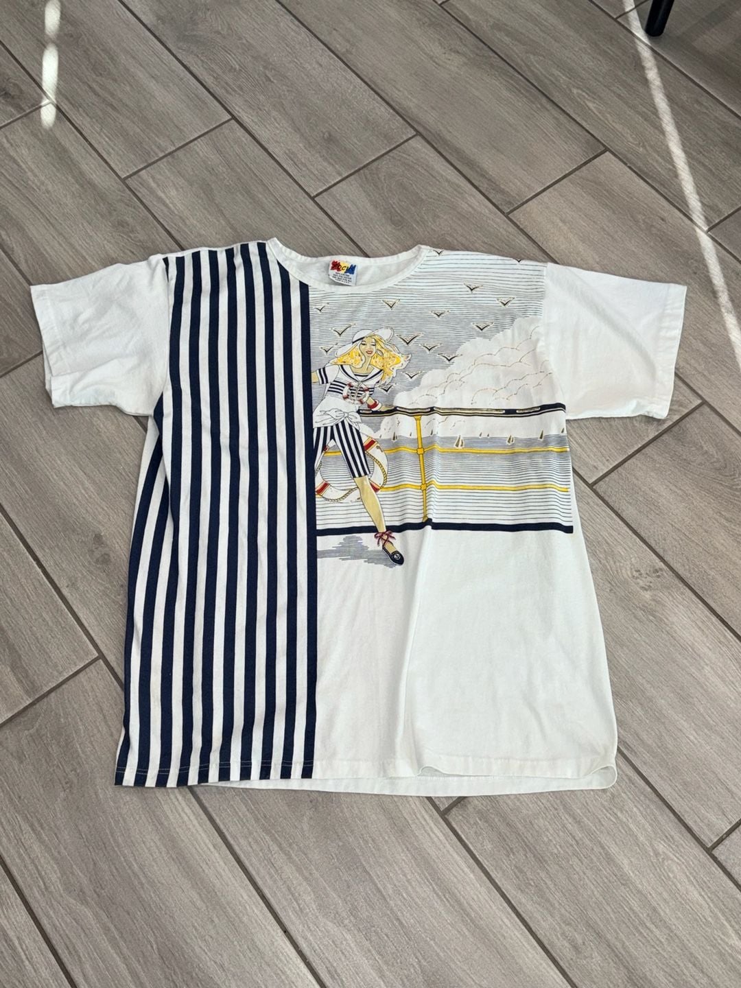 Focus Vintage Sailor Graphic T-Shirt One Size Fits All White Nautical Item 0502 2