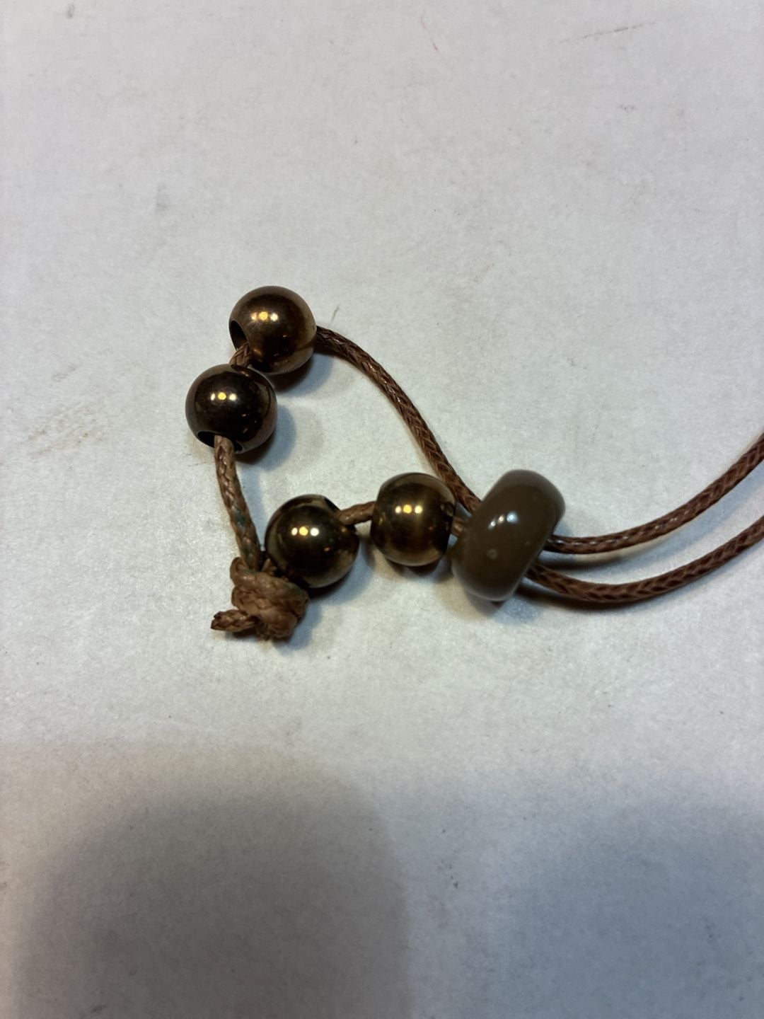 Unbranded Geometric Square And Circle Pendant Necklace Brown Cord Boho 5