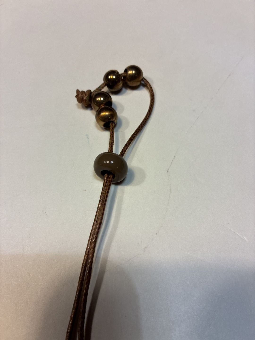 Unbranded Geometric Square And Circle Pendant Necklace Brown Cord Boho 6