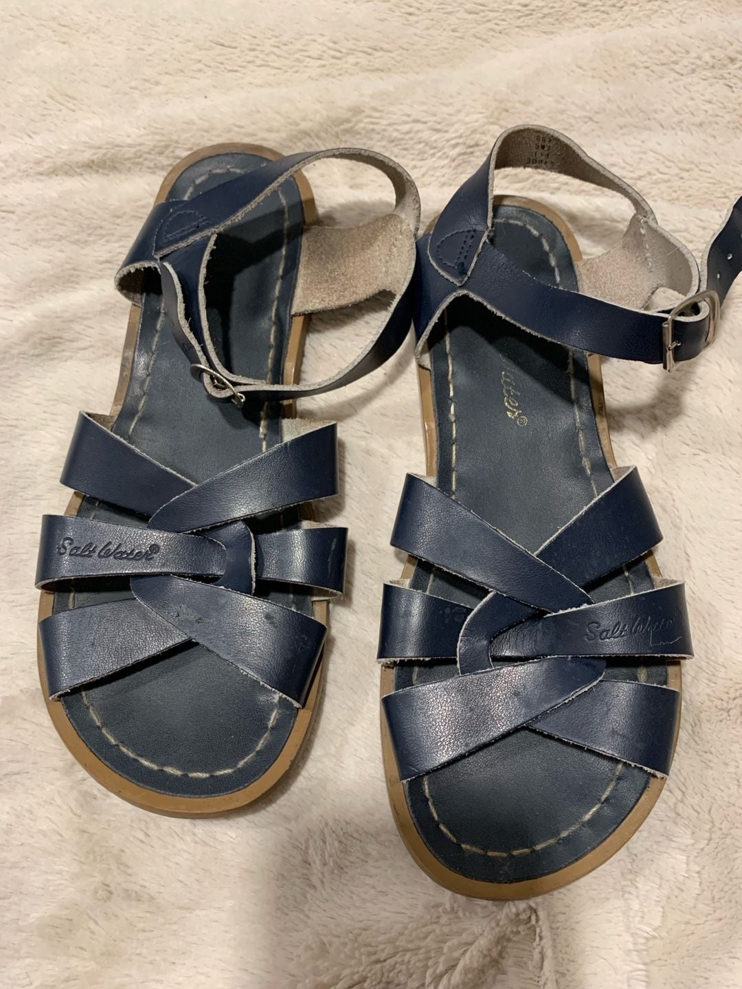 Salt Water Original Sandals Size 9 Navy Leather 2