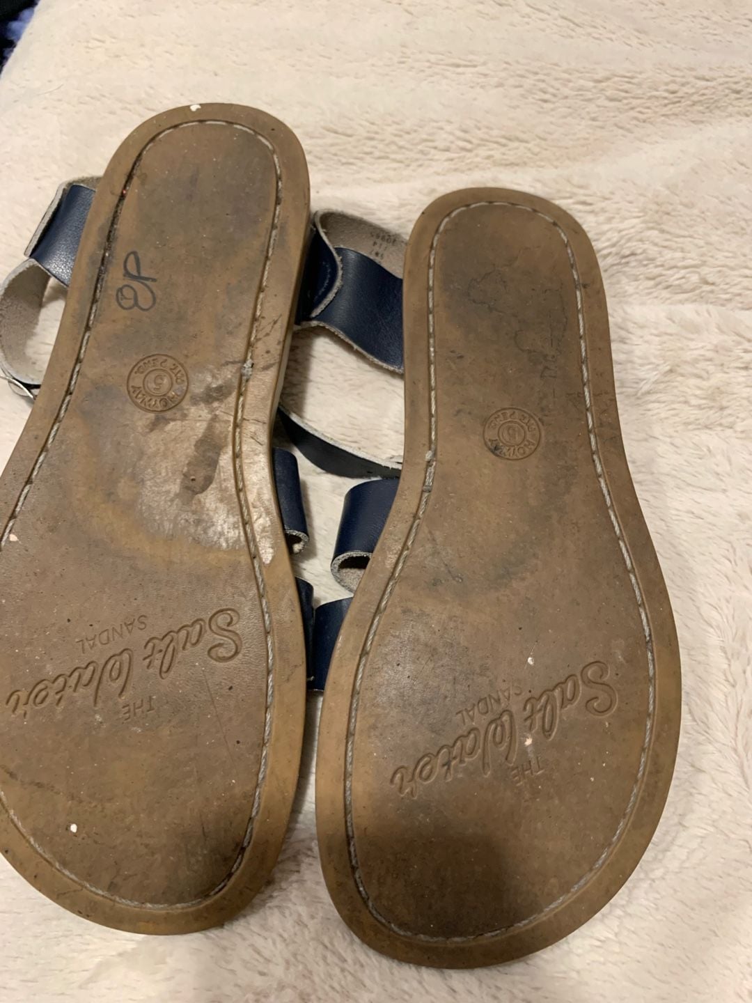 Salt Water Original Sandals Size 9 Navy Leather 4