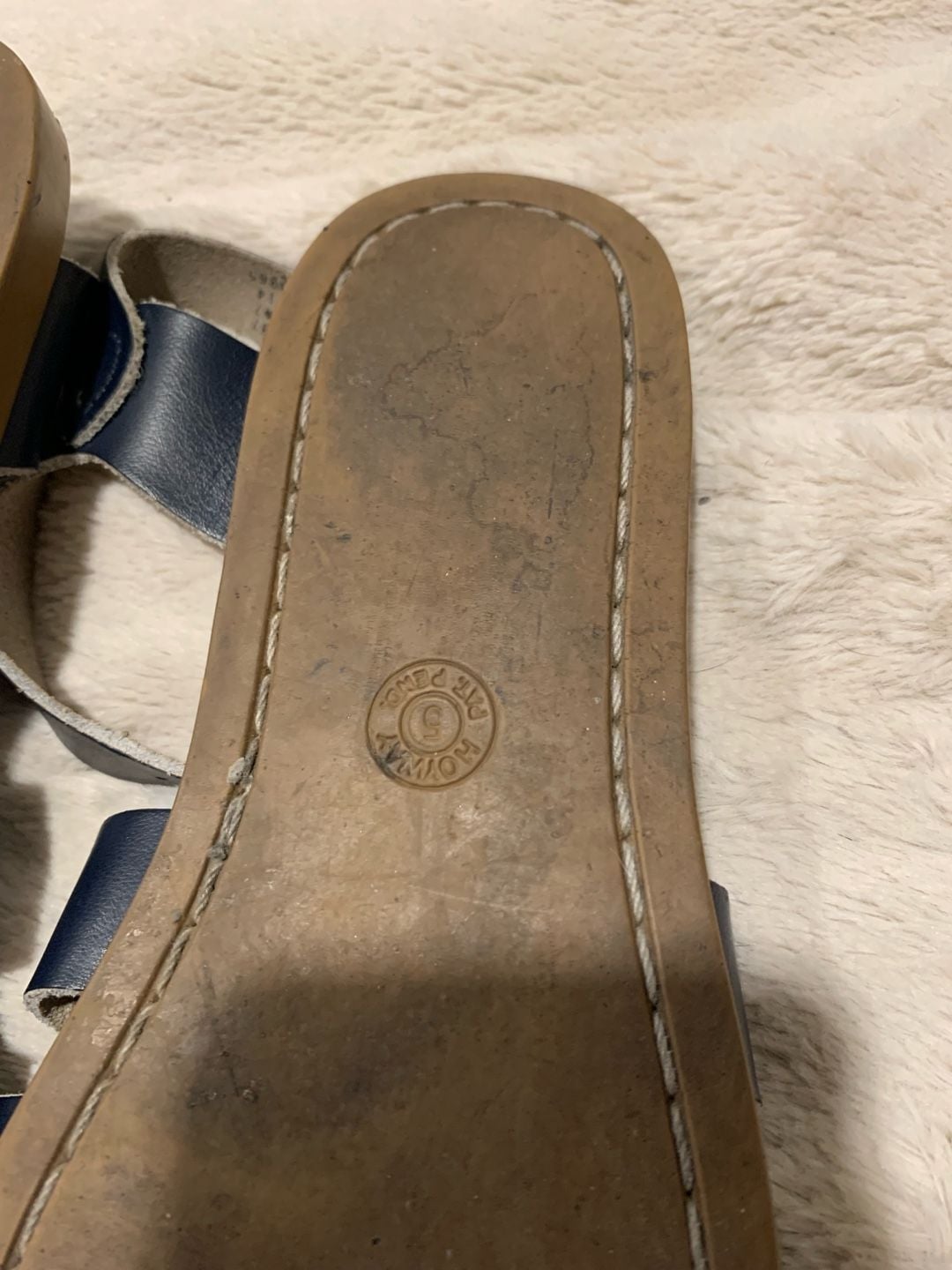 Salt Water Original Sandals Size 9 Navy Leather 5