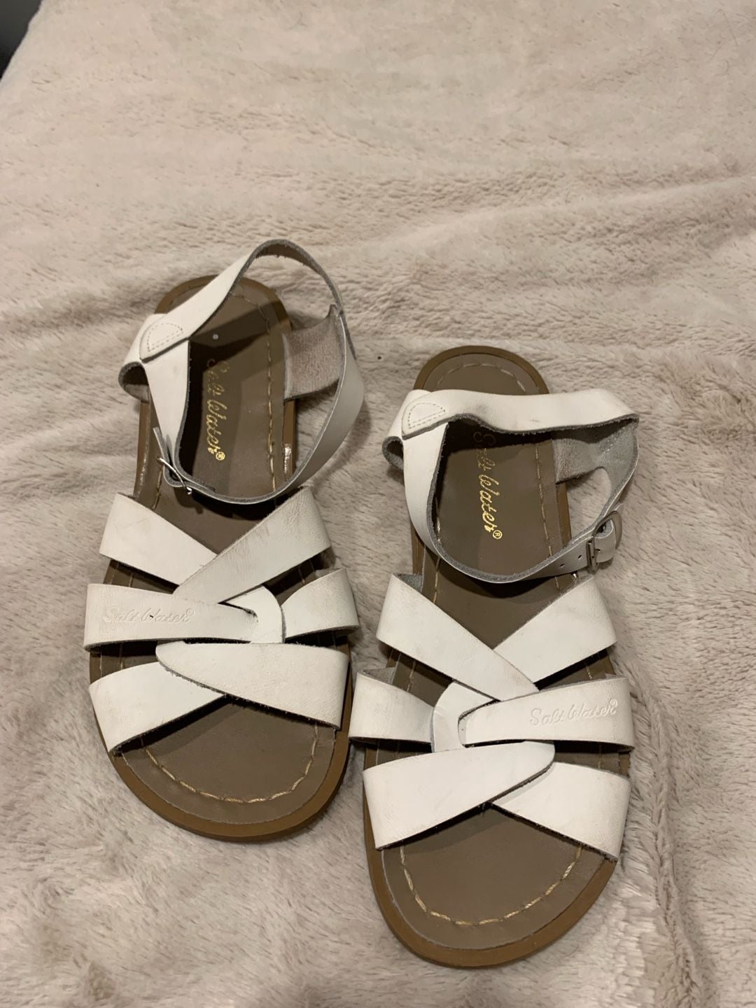 Salt Water The Original Sandal Size 5 White Leather 2