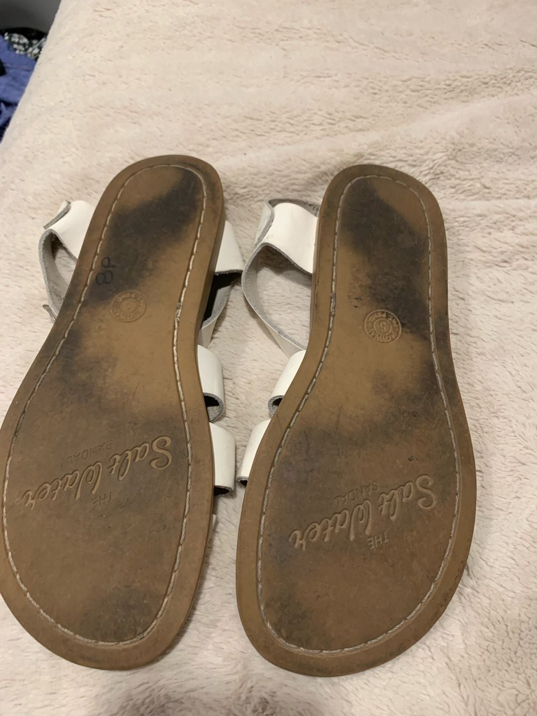 Salt Water The Original Sandal Size 5 White Leather 4